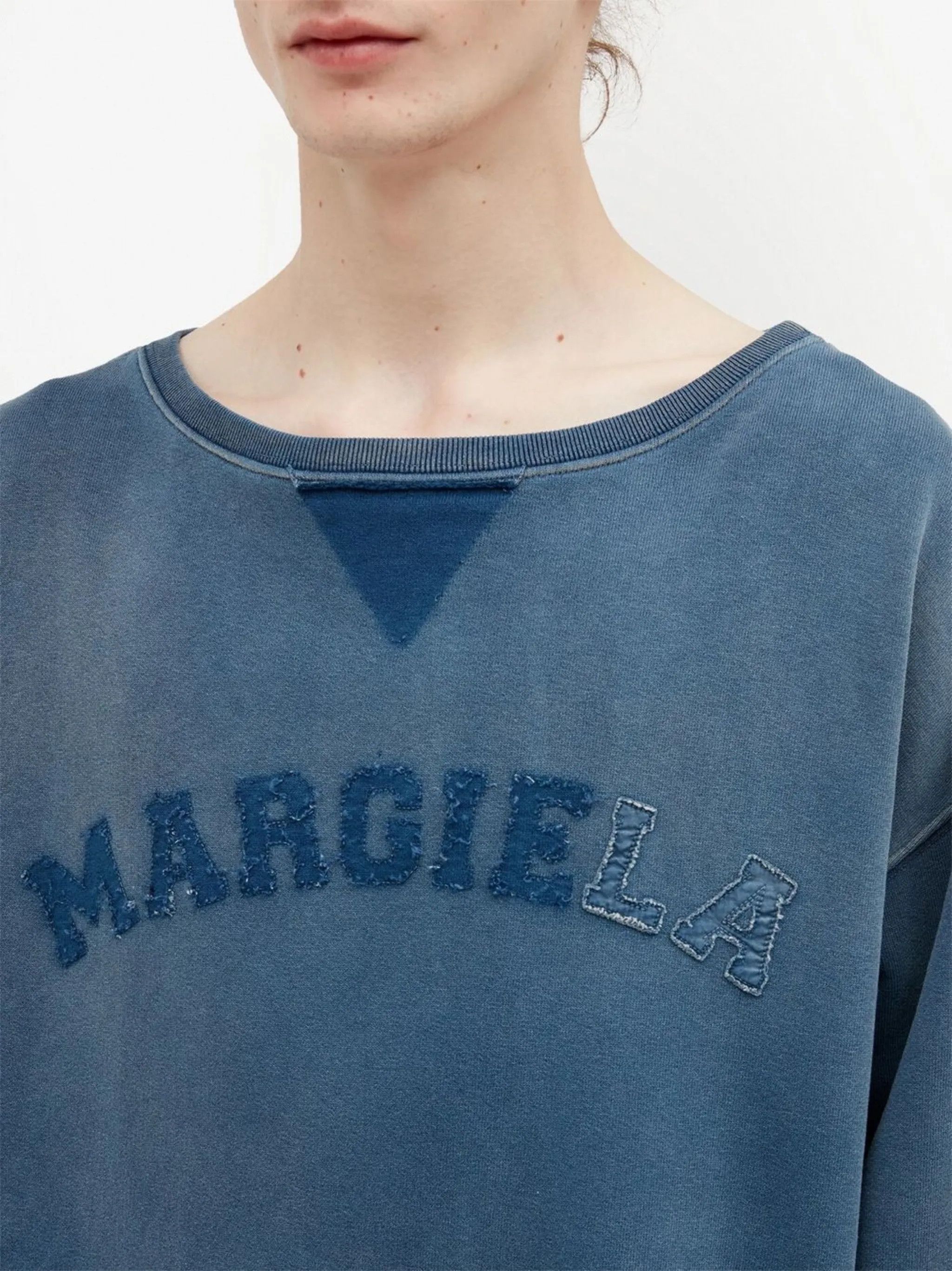 Maison Margiela oc11z0825 Logo-print Organic Cotton Sweatshirt in Blue Size XL / US 12-14 / IT 48-50 - 5 Thumbnail