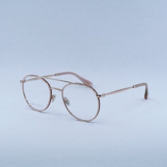 Jimmy Choo Jimmy Choo JC230 0EYR 00 Eyeglasses Gold Pink 51mm Round Size ONE SIZE - 1 Thumbnail