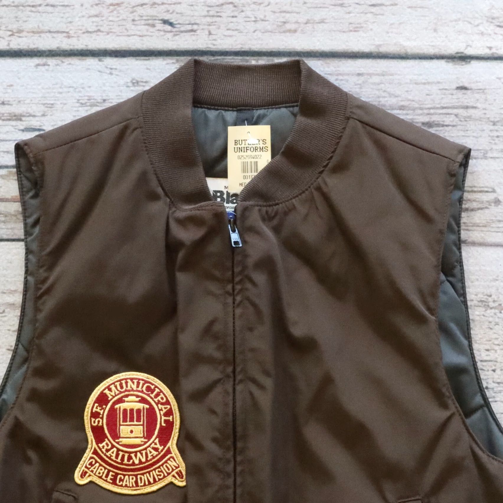 VINTAGE Blauer San Francisco Muni Vest - Size M, Brown, Quilted