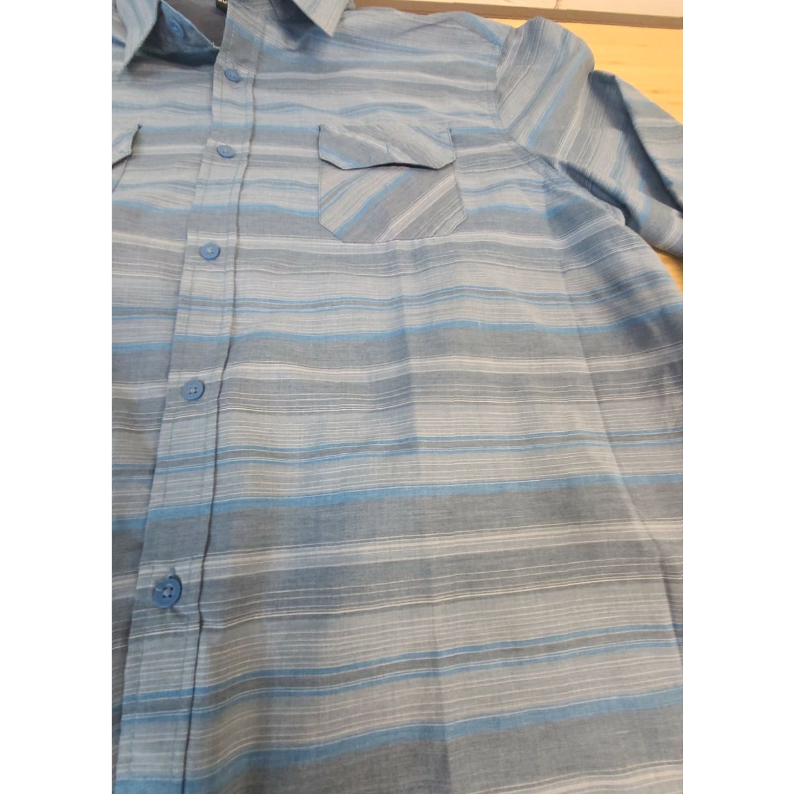 Burnside Burnside Button-Down Dress Shirt Blue 2XL Mens Long Sleeve Shirt Regular Size Size 48R - 2 Thumbnail