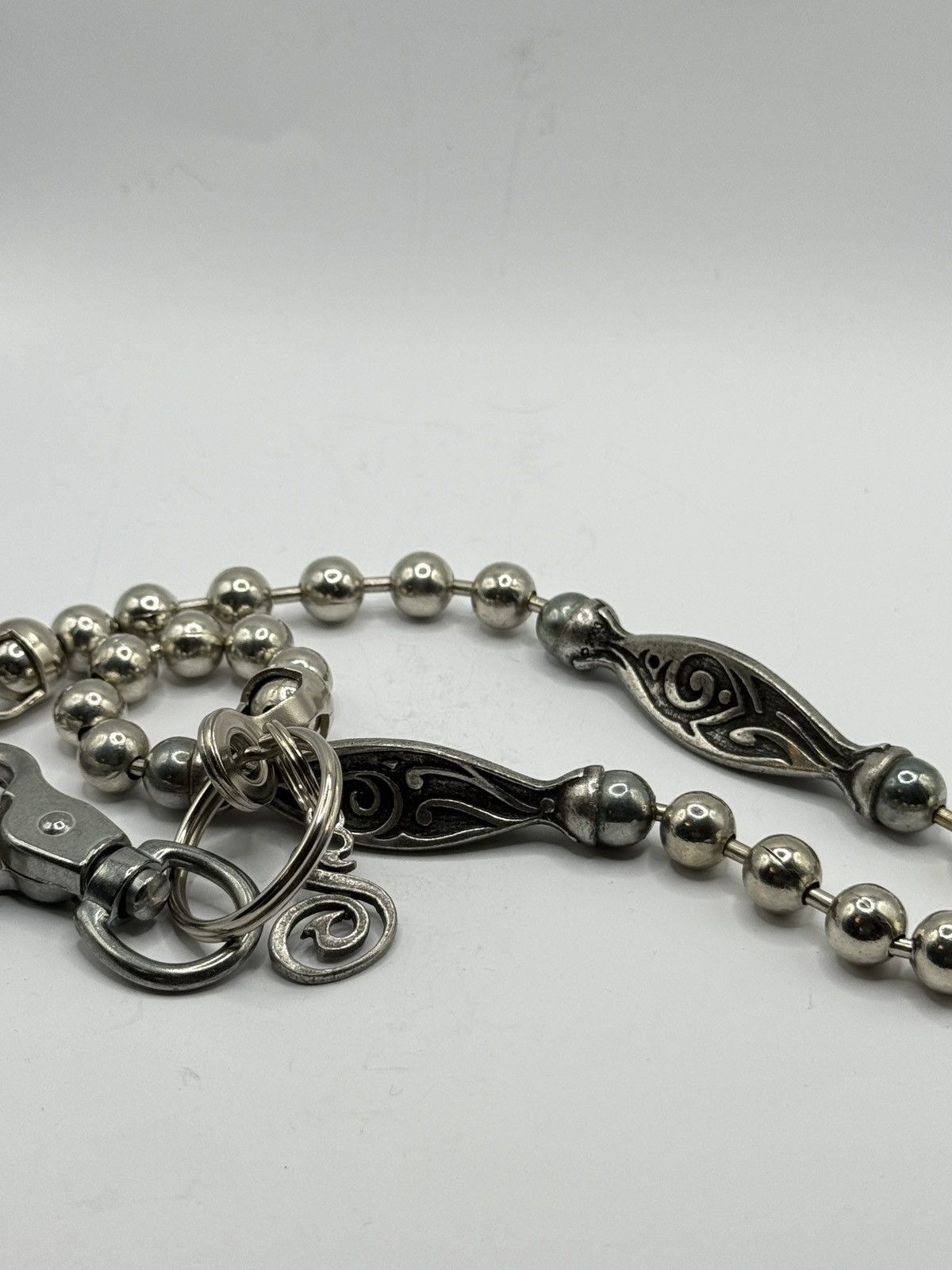 Seditionaries Heavy metal beaded biker key chain biker/goth chrome erd Size ONE SIZE - 4 Thumbnail