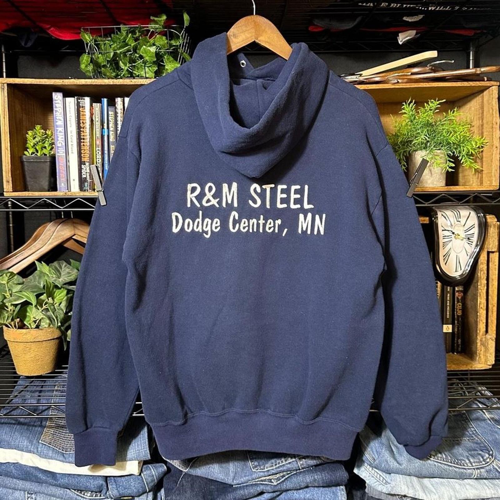 Jerzees Vintage 90s Basic Essentials Navy Blue Hoodie Sweatshirt Size US M / EU 48-50 / 2 - 2 Thumbnail