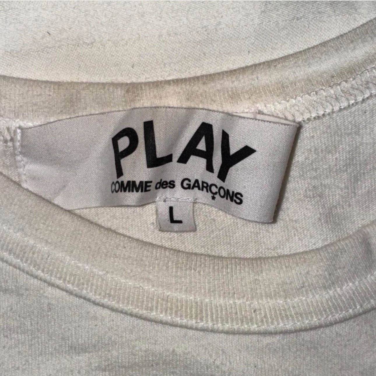Comme des Garcons Comme Des Garçon Play White Tee Size US L / EU 52-54 / 3 - 5 Thumbnail