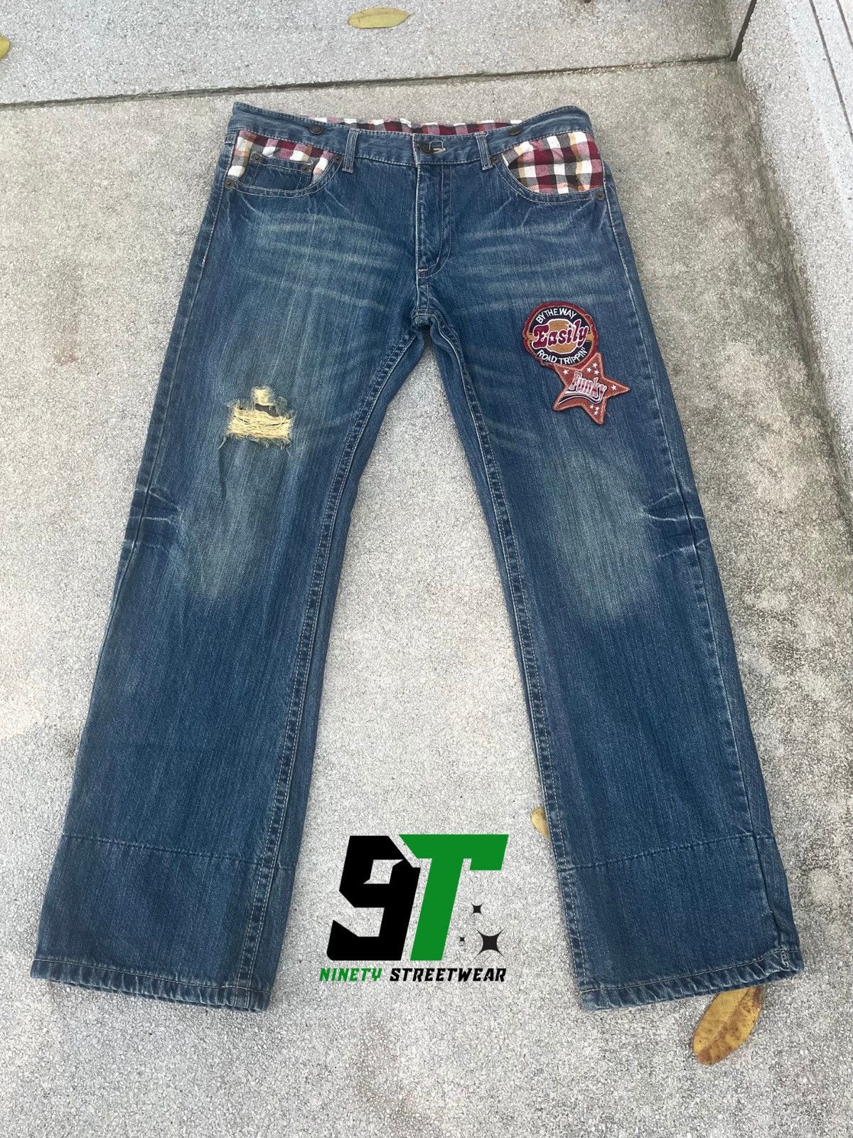 Vintage 🔥🔥Y2k denim jeans with pacthes🔥🔥 Size US 36 / EU 52 - 1 Thumbnail