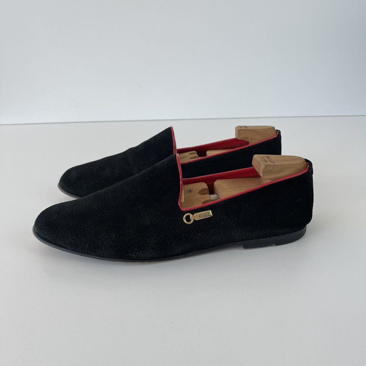 Zilli Zilli Suede Loafers Leather Perforation Shoes Black Rare Size US 11 / EU 44 - 2 Thumbnail