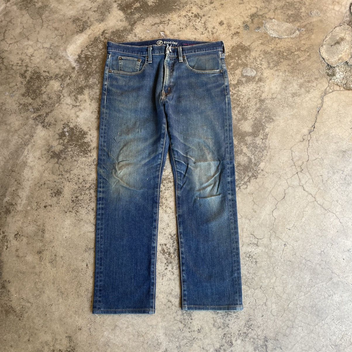 Japanese Brand 🔥🇯🇵Vintage Good Day Japan Made Stoned Washed Denim Jeans Size US 32 / EU 48 - 1 Thumbnail
