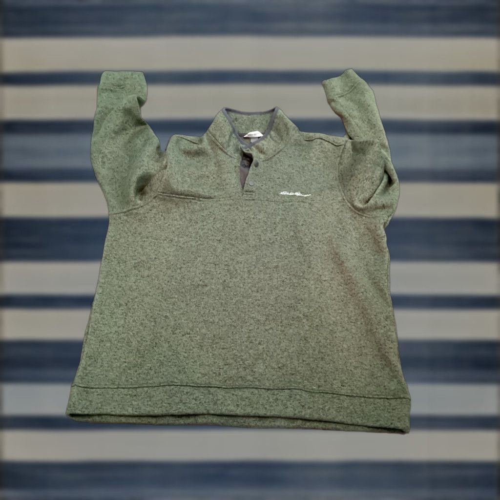 Eddie Bauer VINTAGE Eddie Bauer Radiator Fleece Quarter Snap Pullover Men 2XL Hunter Green Pullover Mock Neck Mens Size US XXL / EU 58 / 5 - 1 Thumbnail