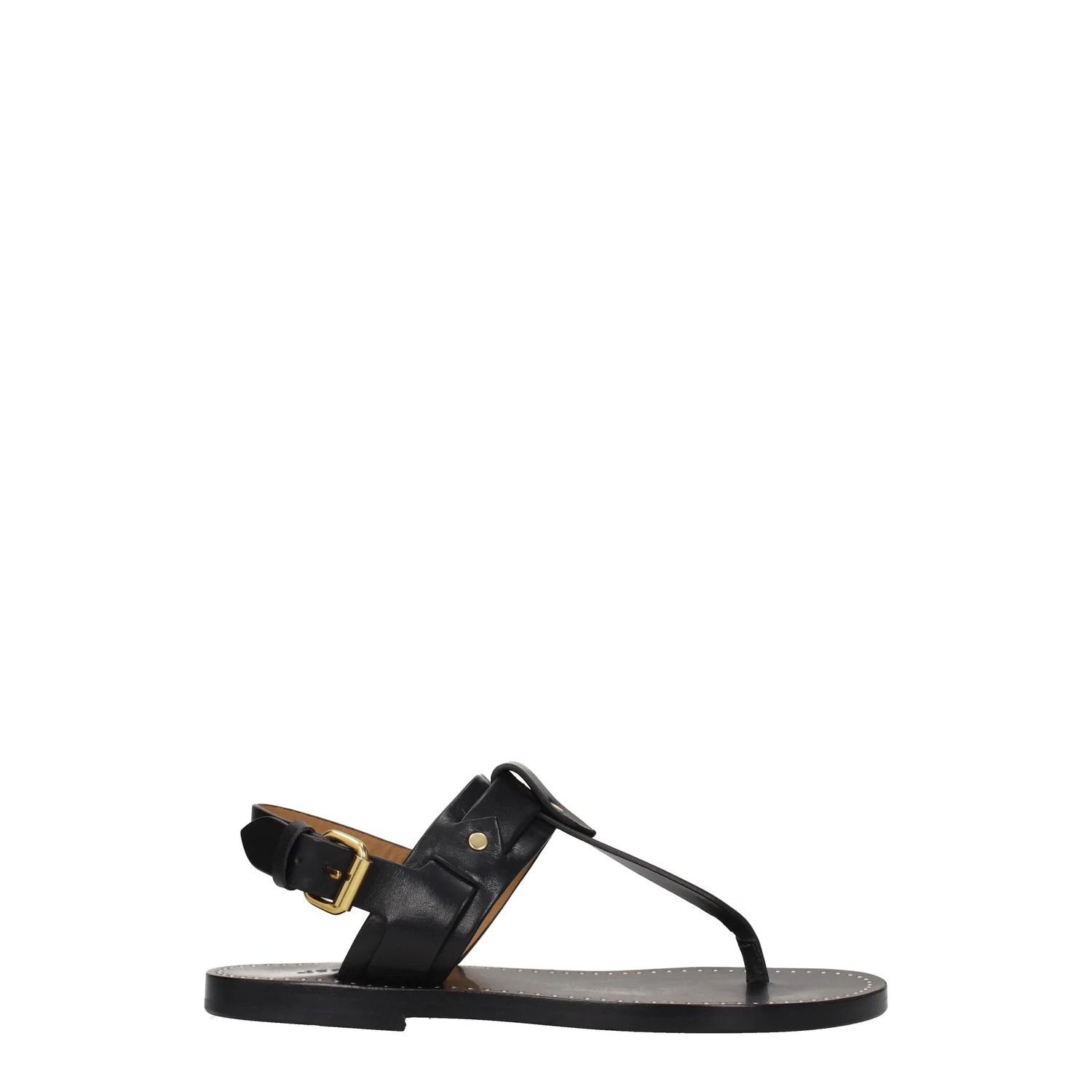 Isabel Marant ob1o1e1124 Leather Flip Flops in Black Size US 7 / IT 37 - 1 Thumbnail