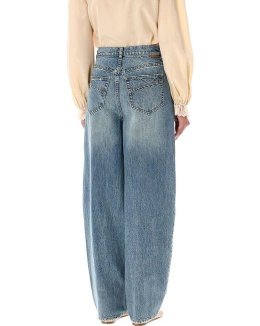 Zimmermann o1s22i1n1024 Illustration Denim Barrel Sketch Jeans in Blue Size 27" / US 4 / IT 40 - 2 Thumbnail