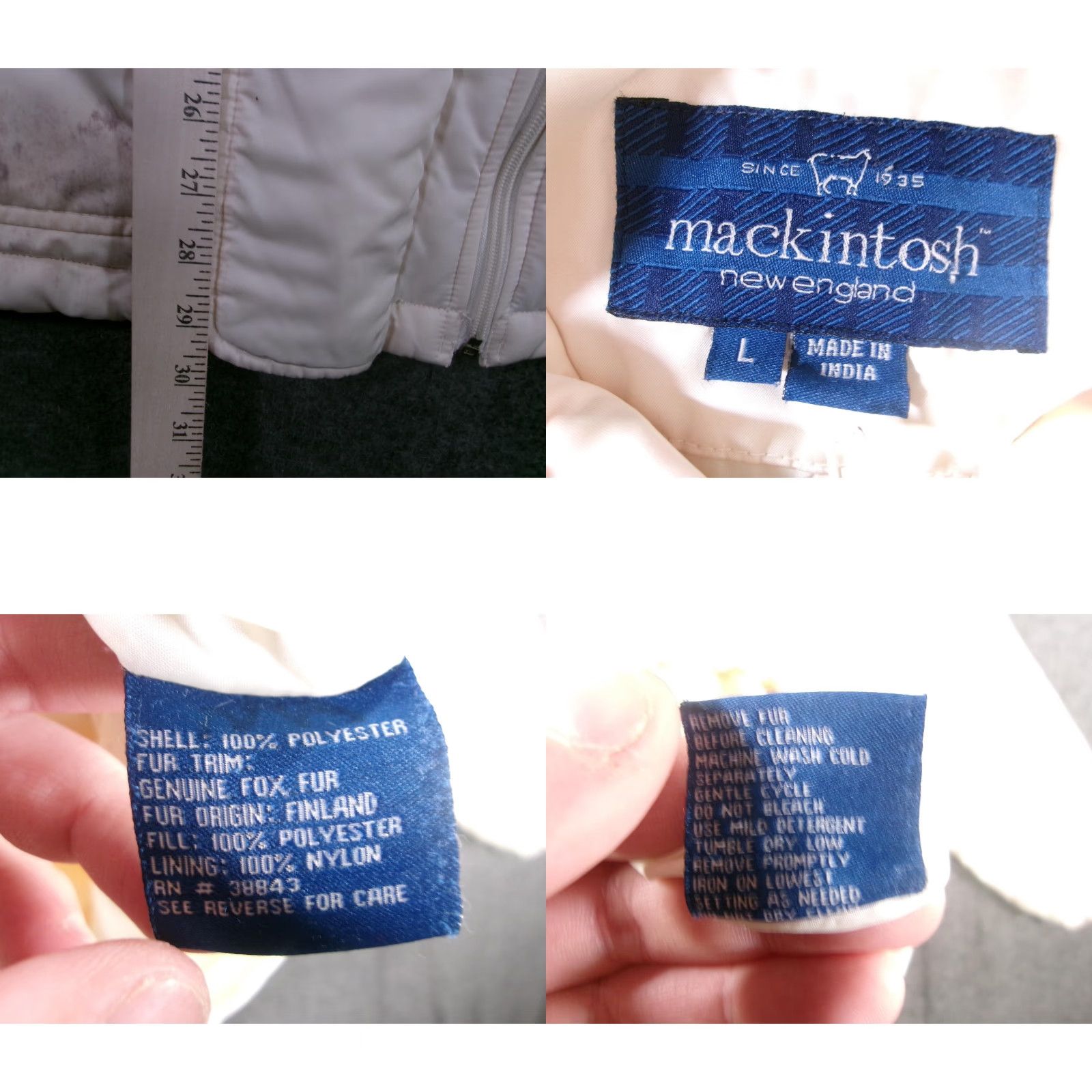 Mackintosh Mackintosh Jacket Women Large Cream Hooded Outdoor Utility Rainwear Chic Read Size L / US 10 / IT 46 - 8 Thumbnail