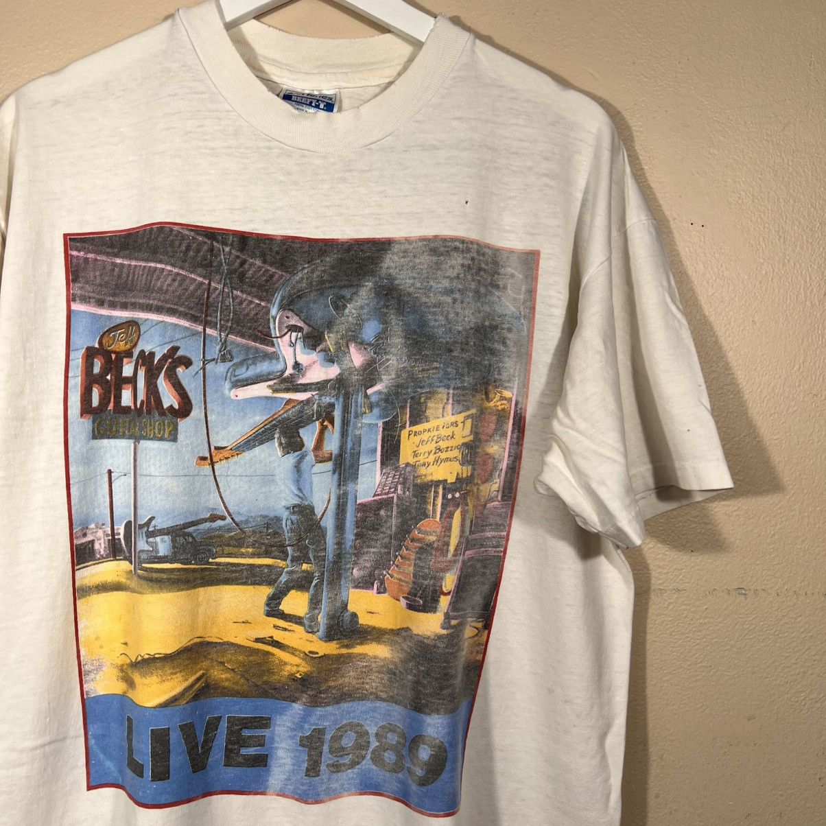 Vintage 1989 Rare Jeff Beck’: Guitar Shop T Shirt Stevie Ray