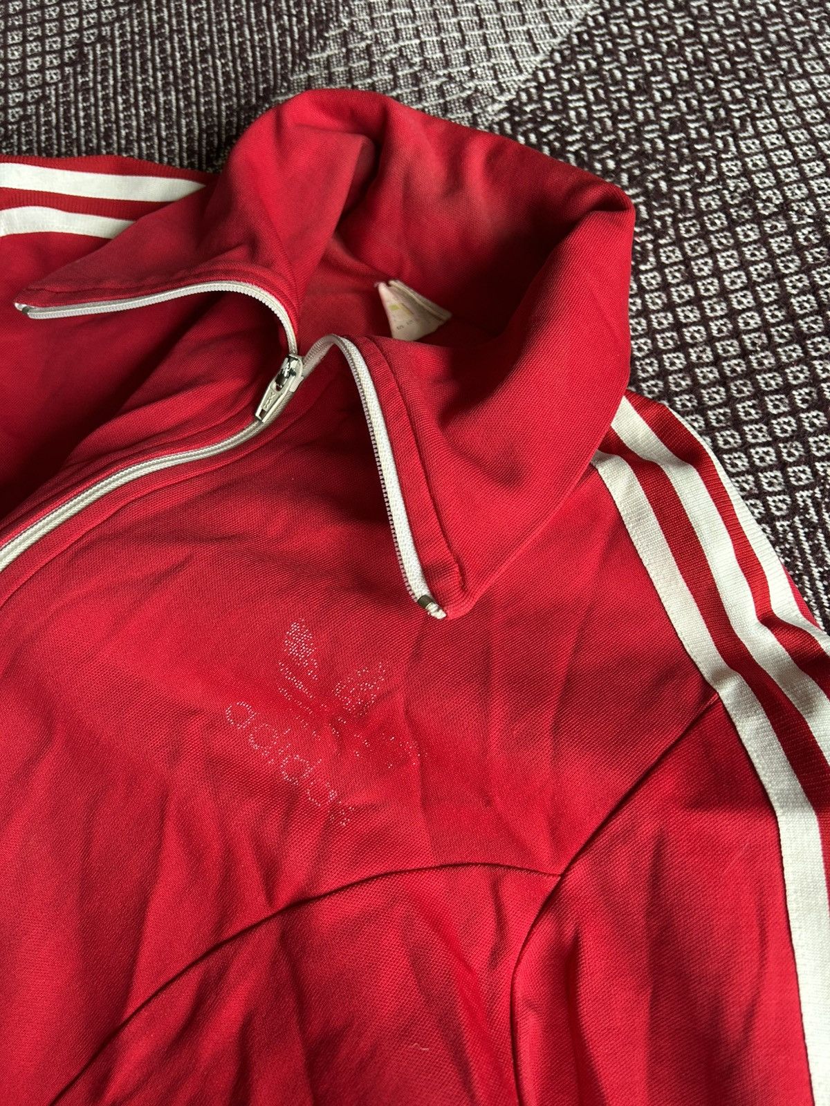 Adidas × Vintage Vintage 90s Adidas Zip Up Hoodie Red Y2K Streetwear Style Size US S / EU 44-46 / 1 - 8 Thumbnail