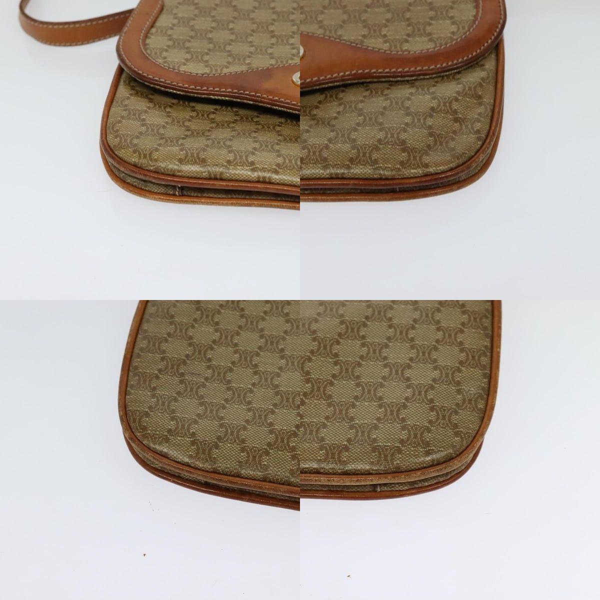 Celine CELINE Macadam Canvas Shoulder Bag Beige Gold Size ONE SIZE - 10 Thumbnail