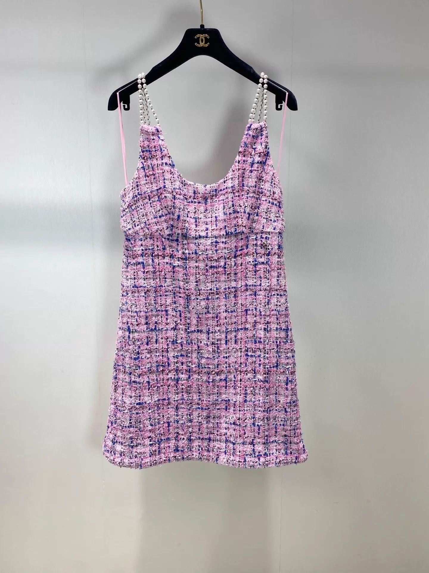 Chanel Chanel Pink Tweed Pearl Strap Dress 38 98 New Size S / US 4 / IT 40 - 1 Thumbnail