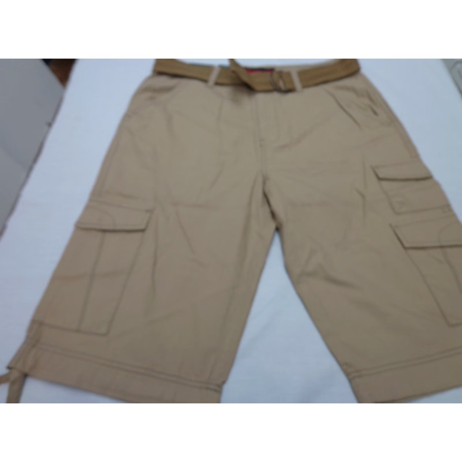 Vintage IRON CO. Cargo Shorts Belted Men Size 32 Khaki Beige NEW Cargo Shorts 90s/-? (no extra). Size US 32 / EU 48 - 4 Thumbnail