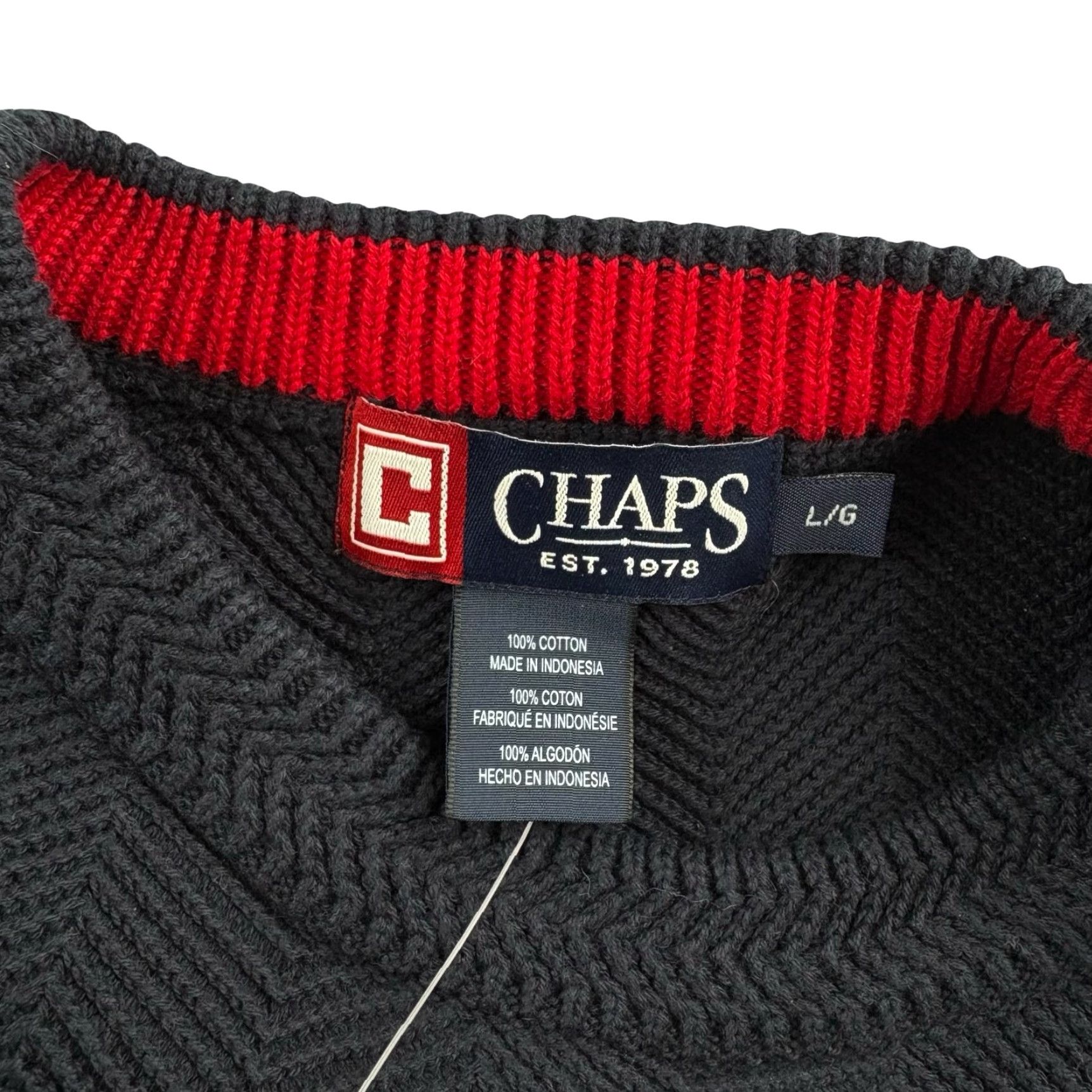 Chaps VINTAGE Chaps Men’s Sweater Crew Neck Cotton Navy Blue L Size US L / EU 52-54 / 3 - 3 Thumbnail