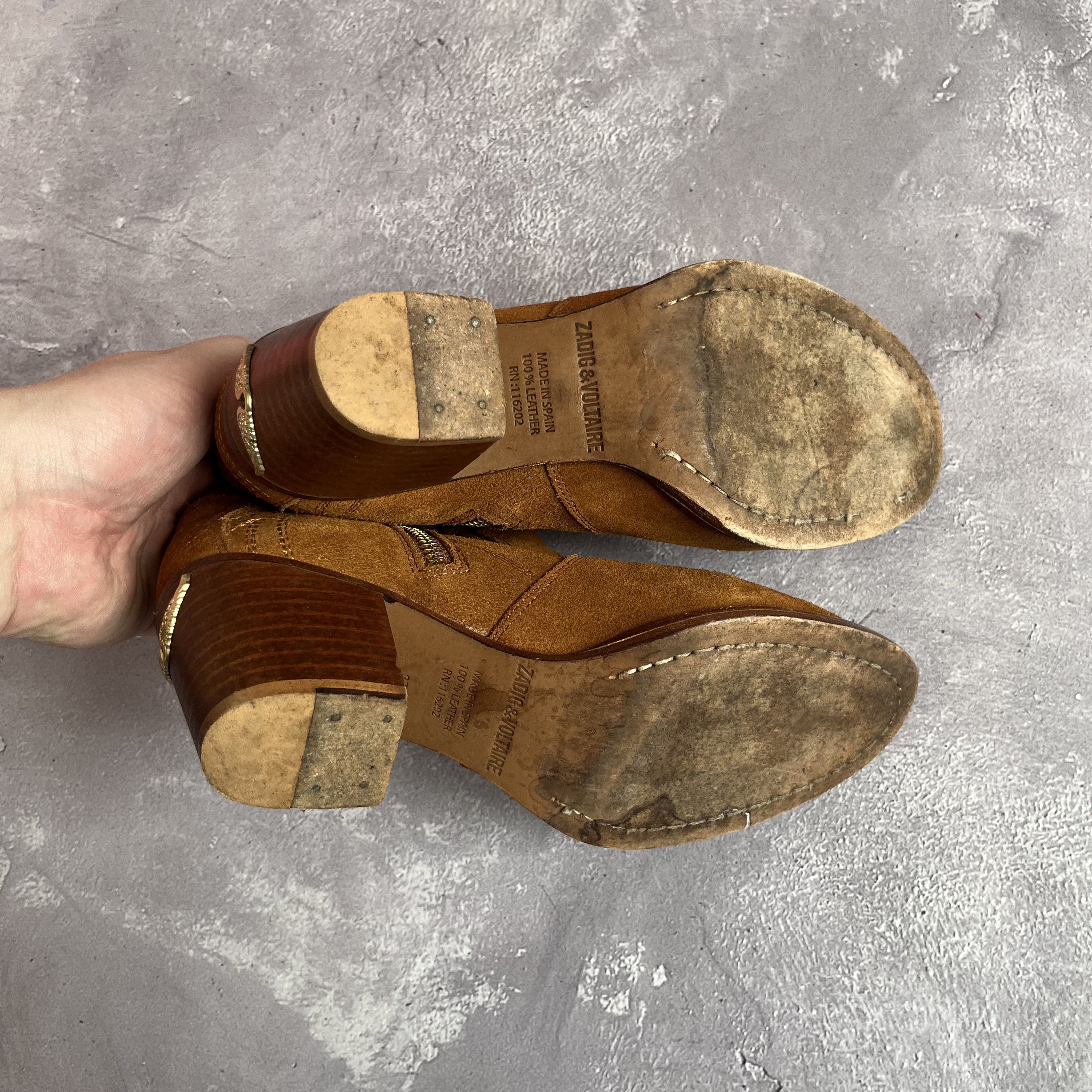 Zadig & Voltaire Zagid & Voltaire Western Suede Ankle Boots Cowboy Size US 7 / IT 37 - 5 Thumbnail