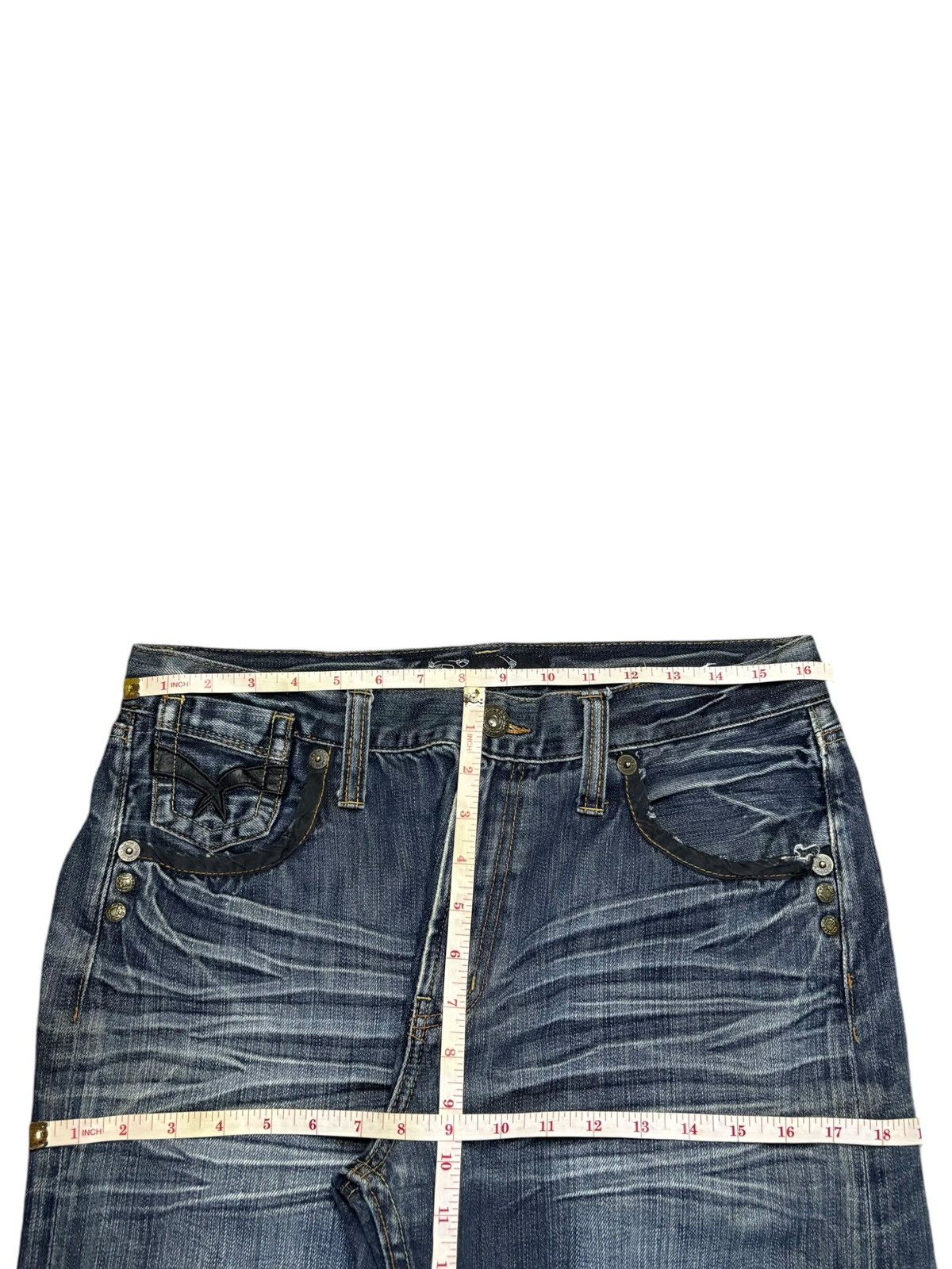 Japanese Brand Vintage Japanese Brand Honeycomb Punk Embroidered Jeans Size US 33 - 12 Thumbnail