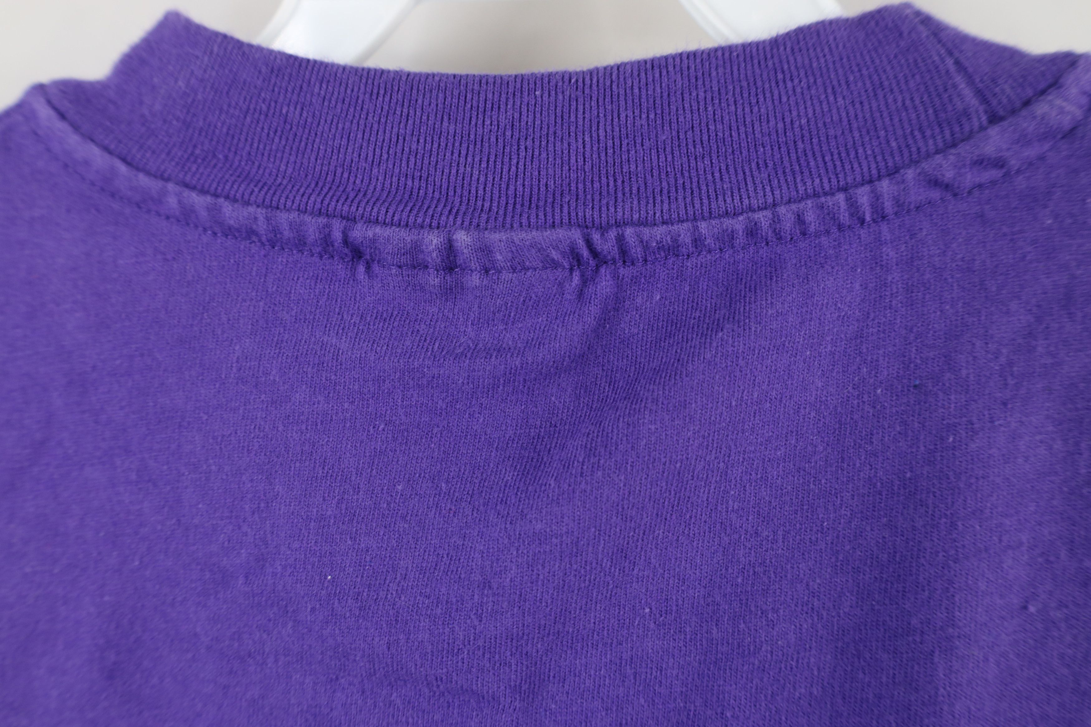 Hanes × Vintage Vintage 90s Hanes Beefy Short Sleeve T-Shirt Purple Cotton Size US L / EU 52-54 / 3 - 9 Thumbnail