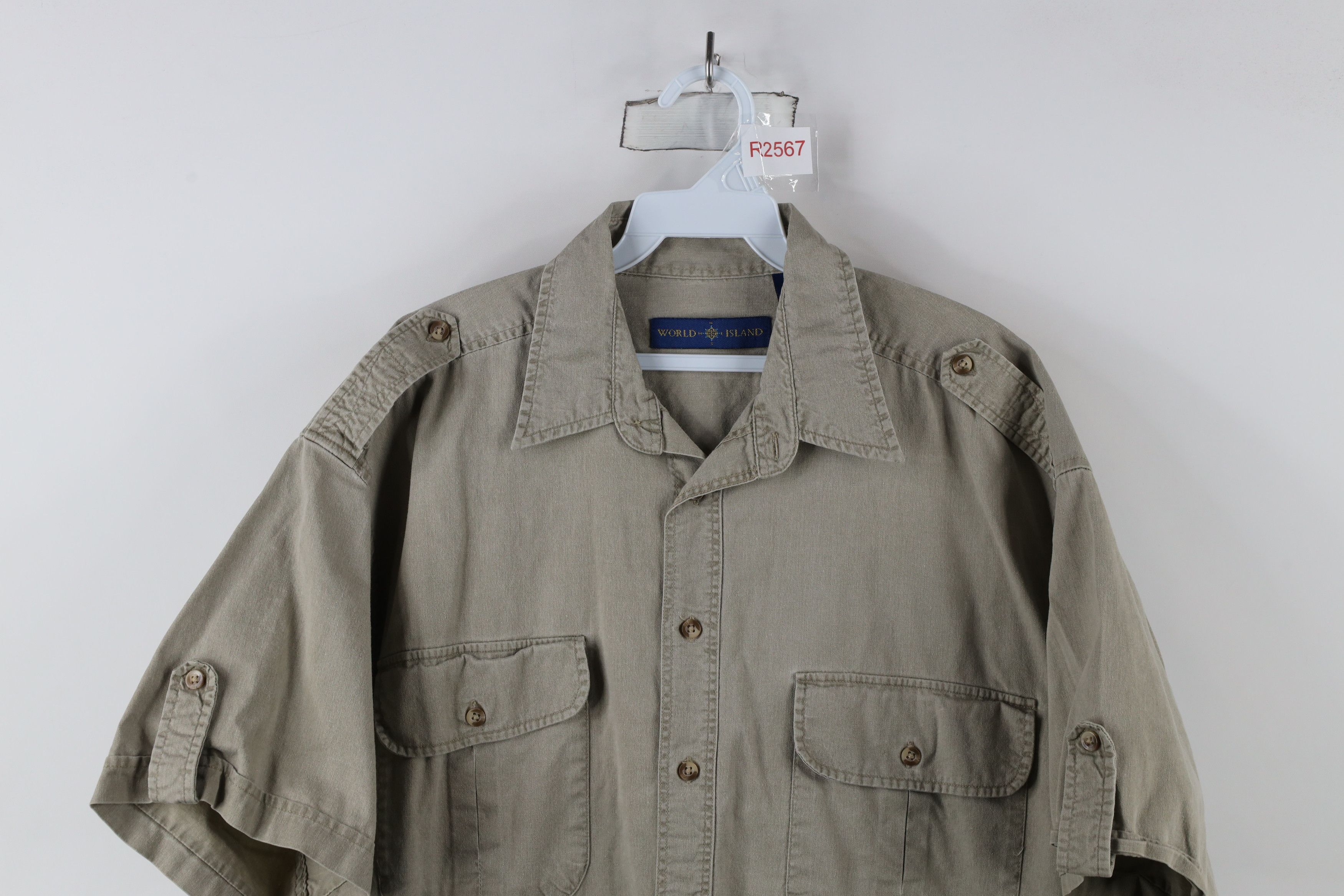Vintage Vintage 90s Streetwear Stonewash Military Button Shirt Size US XL / EU 56 / 4 - 2 Thumbnail