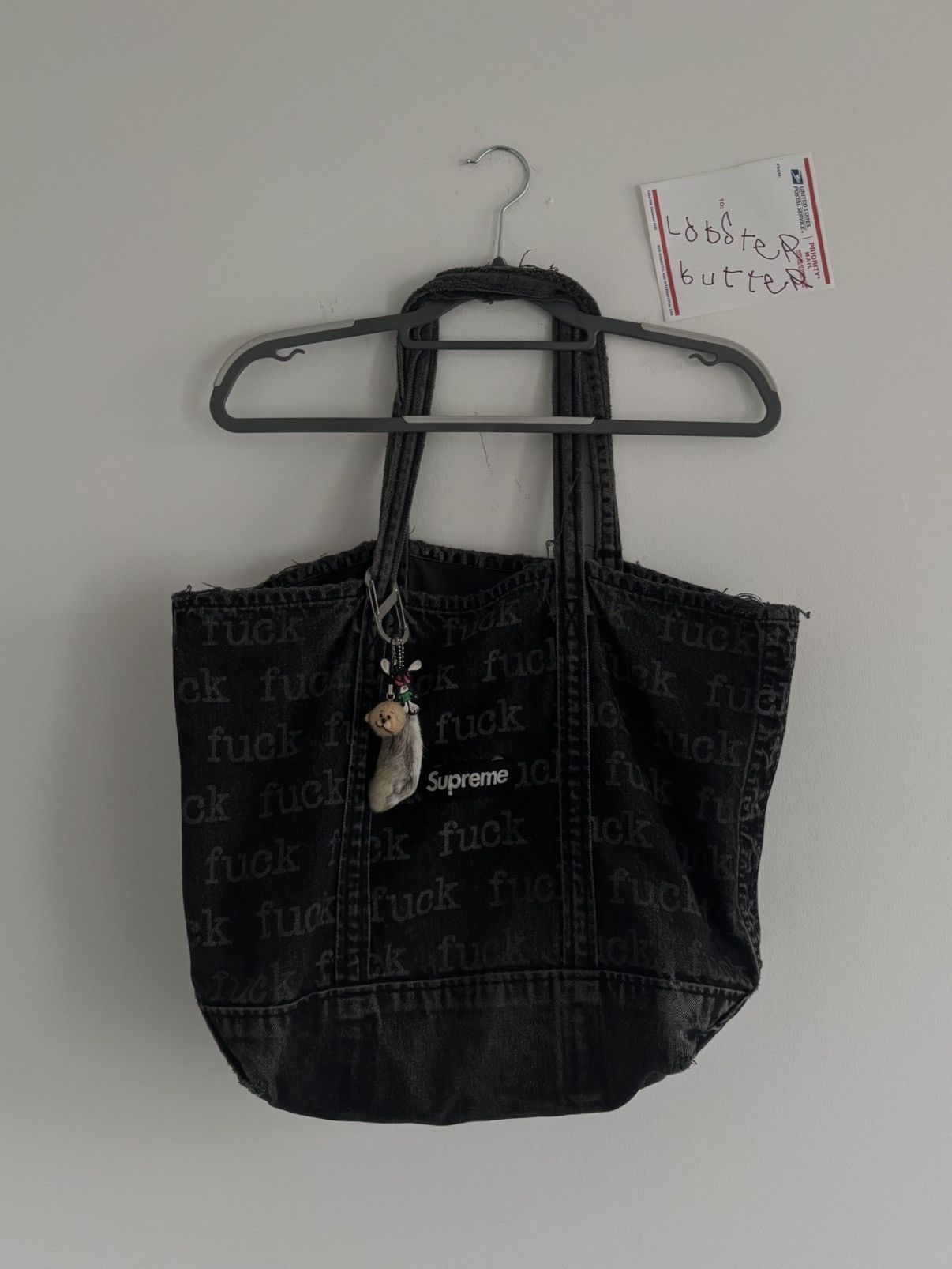 Supreme fuck denim tote bag トートバッグ ブラック Supreme Supreme Fuck Denim Tote Bag SS13 | Grailed