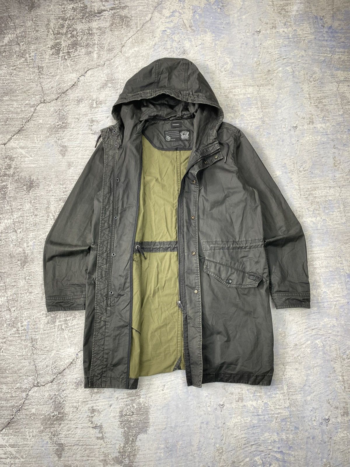 Diesel × Japanese Brand Diesel waxed parka black mens hooded jacket y2k avantgarde Size US XL / EU 56 / 4 - 10 Thumbnail