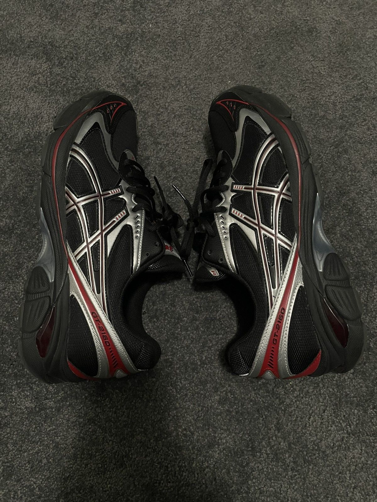Asics × Streetwear ASICS GT 2160 Black Pure Silver Red | Grailed