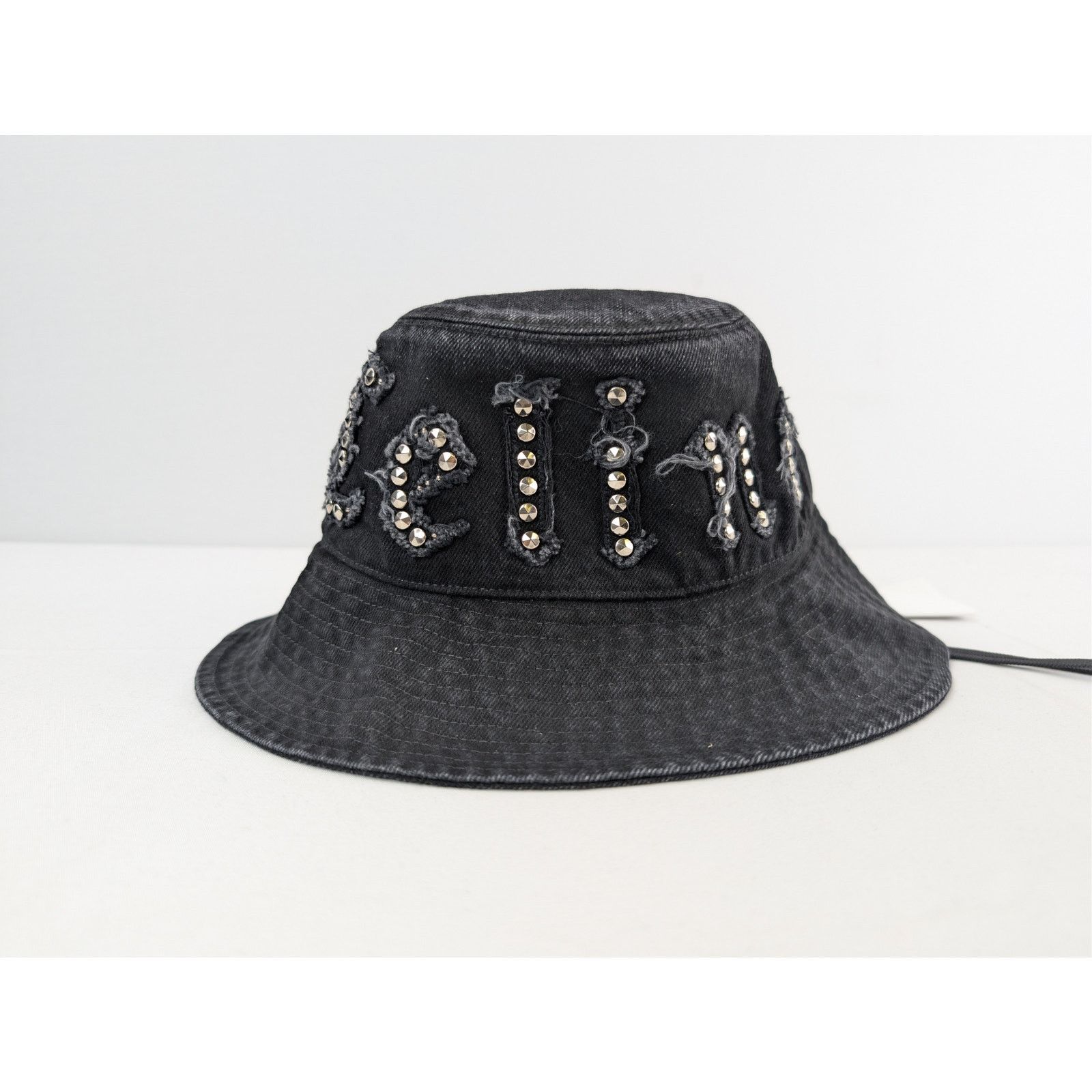 Celine Logo Embroidered Bucket Hat In Black Alpaca & Wool | Grailed