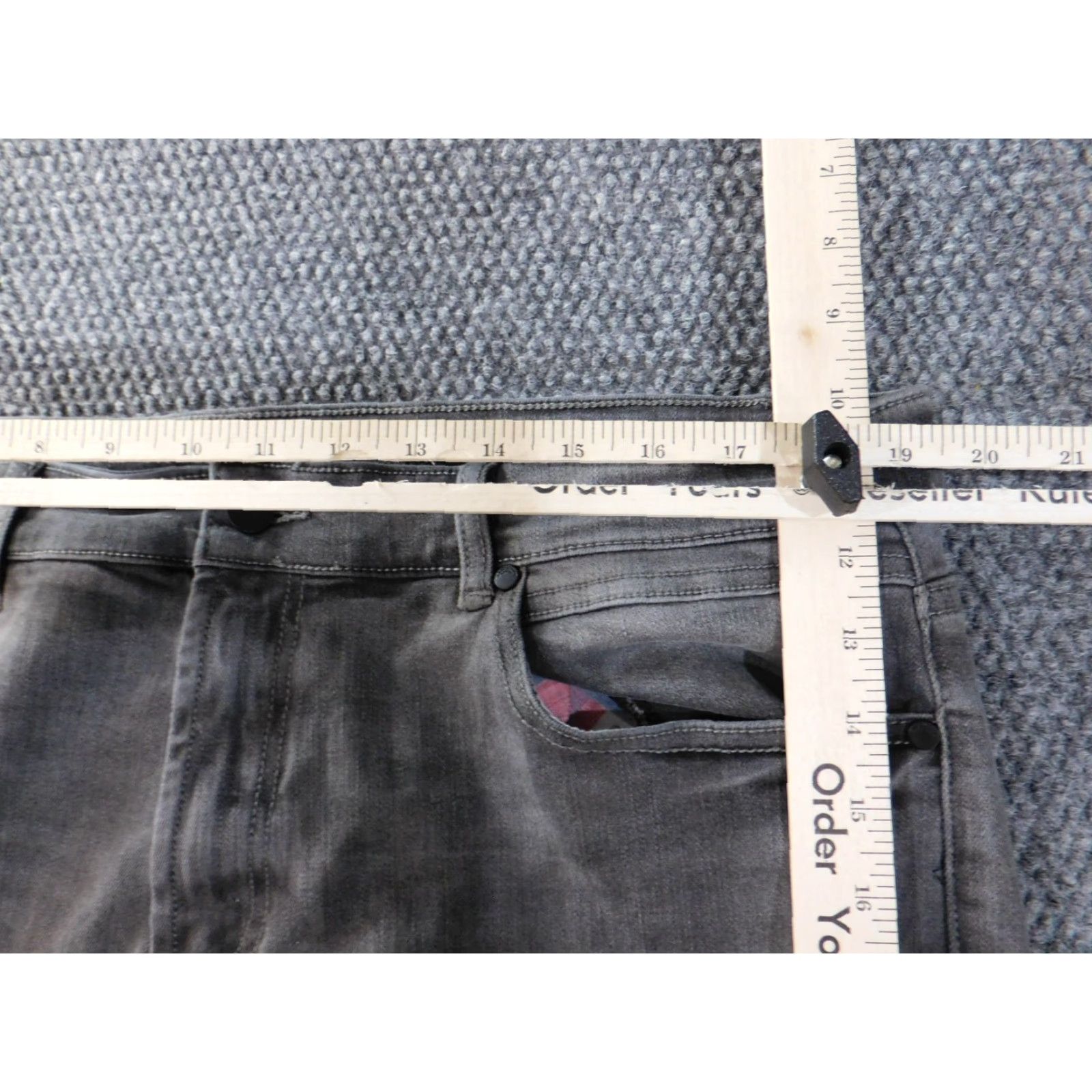Vintage Rockstar Jeans Mens 38x33 Gray Denim Straight Pockets zipper Mid Rise Regular Fit 33in Inseam Size US 38 / EU 54 - 6 Thumbnail