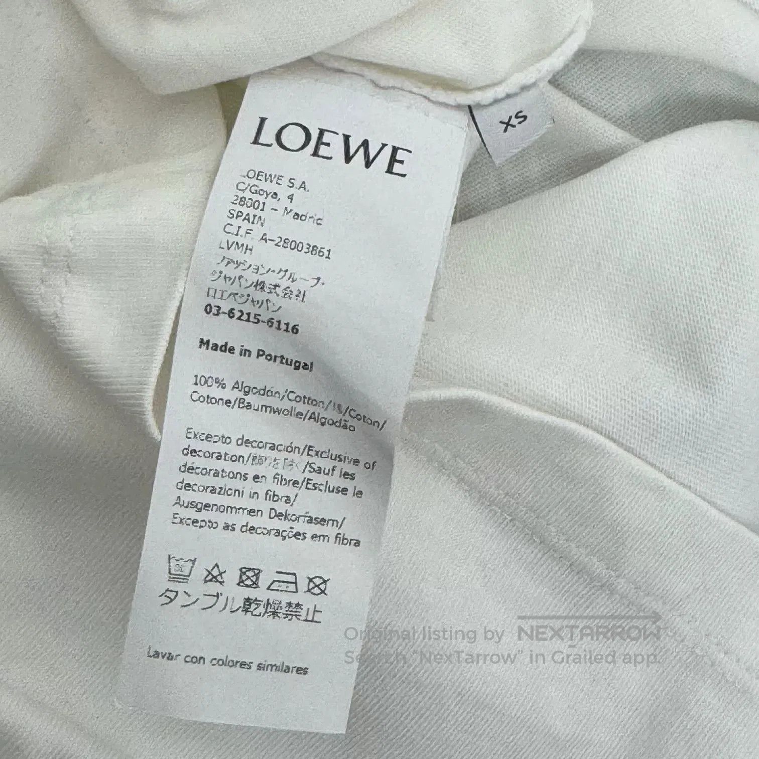 Loewe Loewe White Embroidered Logo Short Sleeve Tee. Size XS / US 0-2 / IT 36-38 - 4 Thumbnail