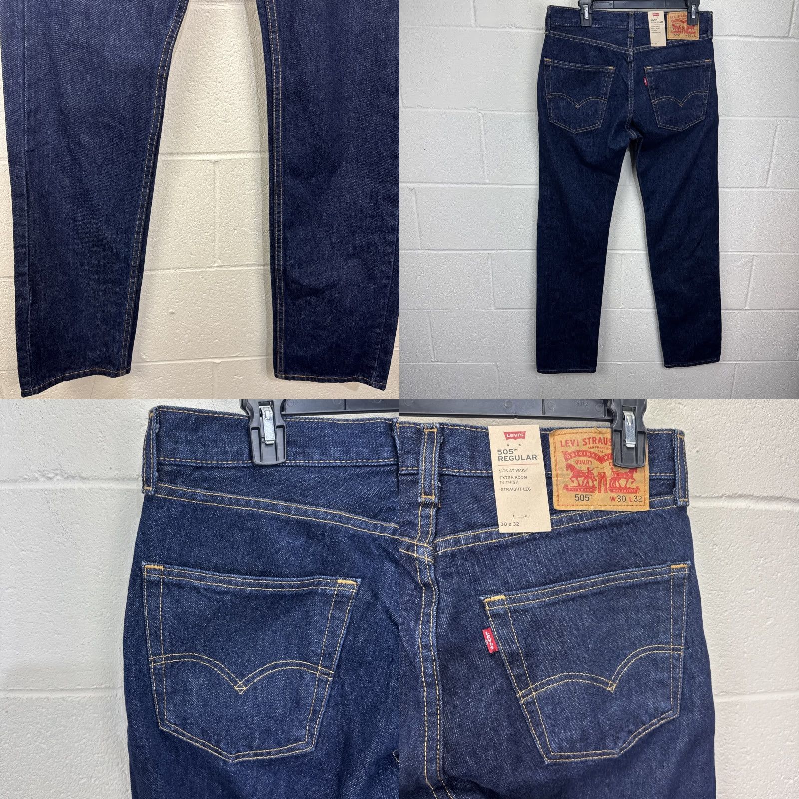 Levi's Levi's 505 Jeans Slim Straight Leg Size 30x32 Dark Wash Blue Mens 90s Size US 30 / EU 46 - 8 Thumbnail