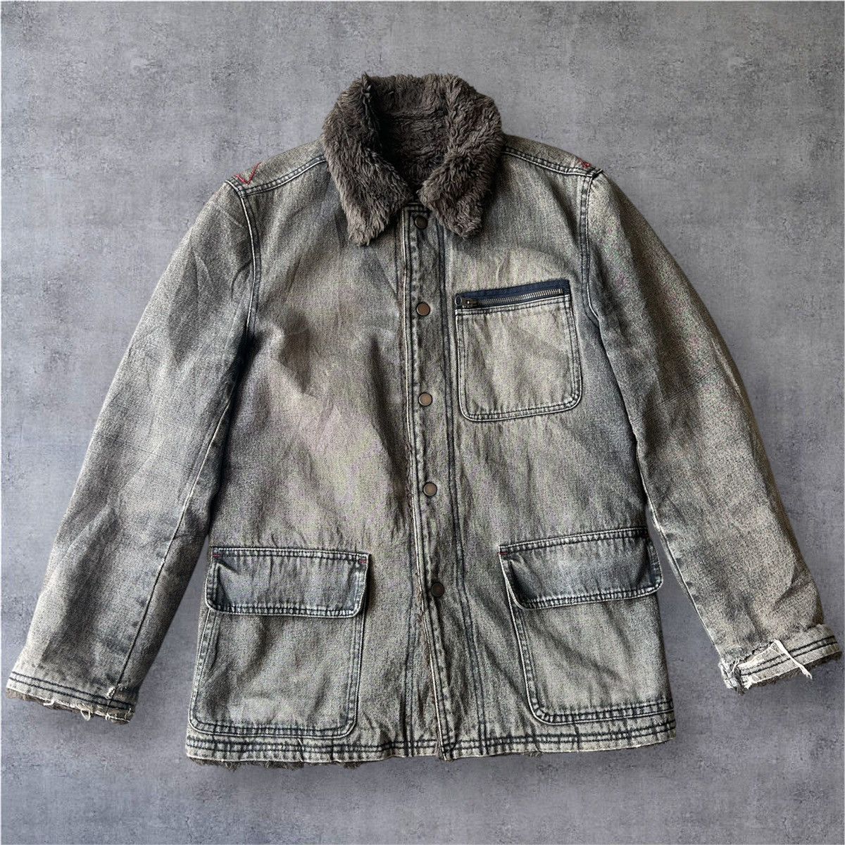 If Six Was Nine × Japanese Brand × PPFM VINTAGE PPFM SHERPA QUILTED LINED BUTTON UP JACKET Size US M / EU 48-50 / 2 - 2 Thumbnail