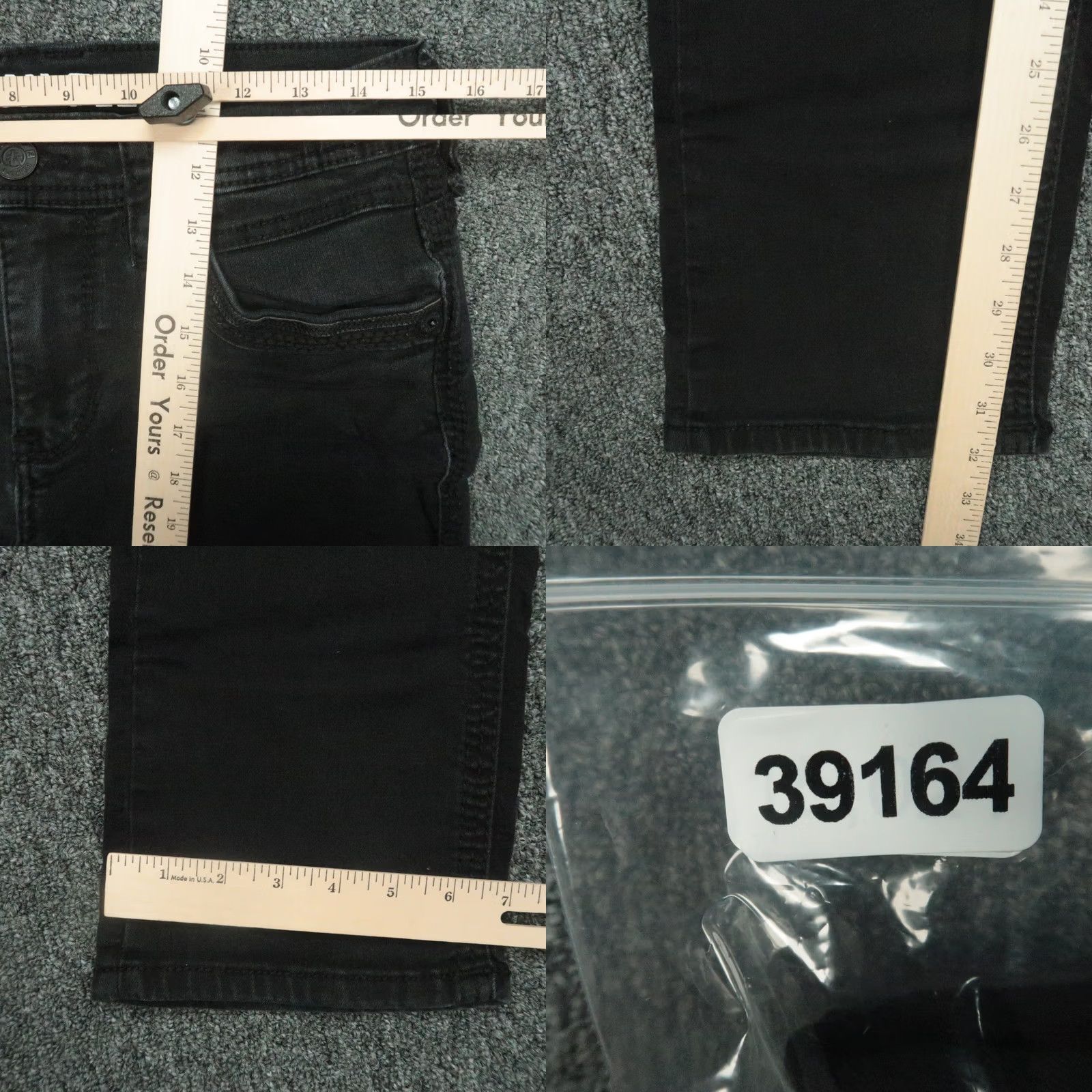 Vintage American Fighter Jeans Mens 30x32 Black Striped Stretch Denim Size US 30 / EU 46 - 9 Thumbnail