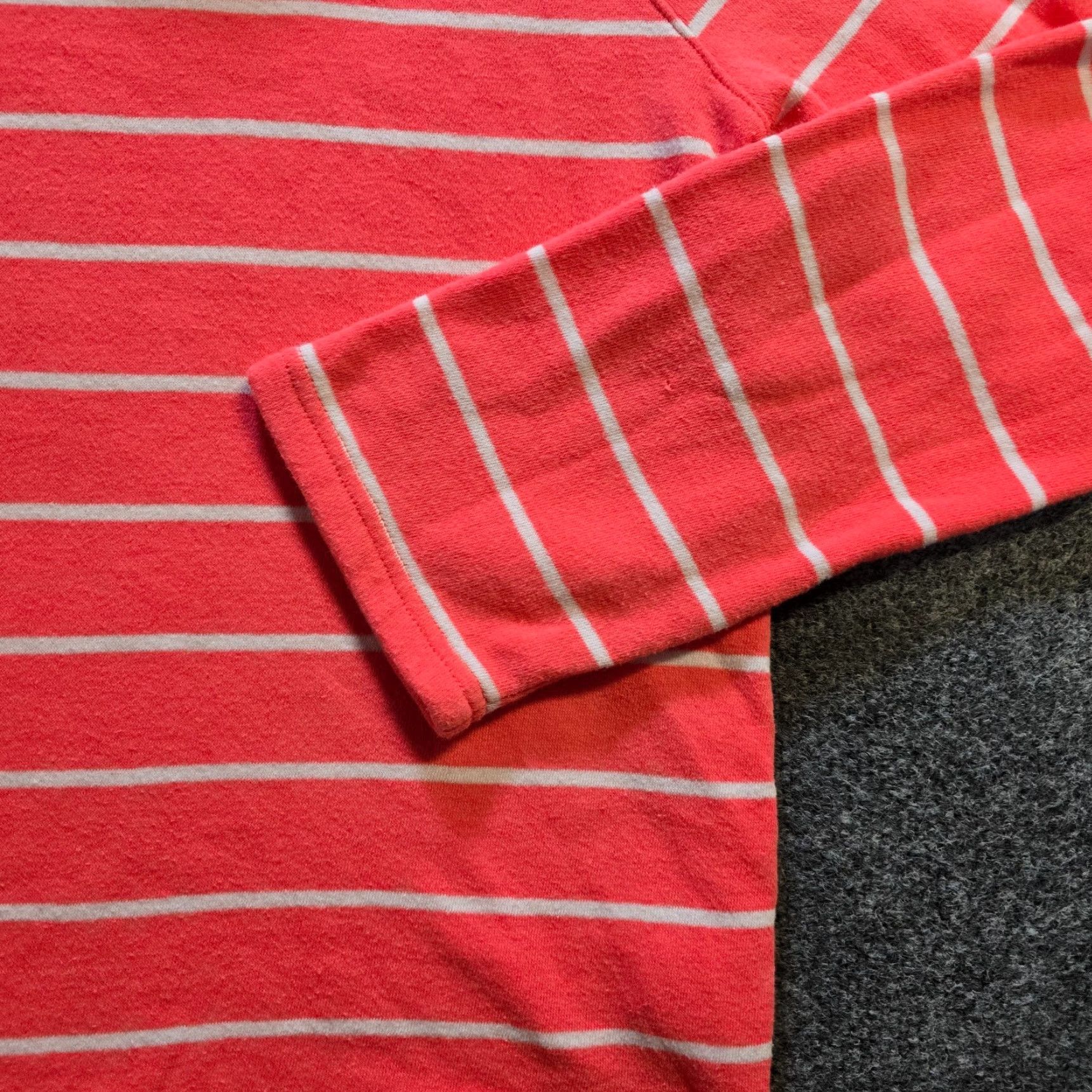 J.Crew J.CREW Sweater Womens Size L Orange Striped Turtleneck Long Sleeve Casual Pullover Knit Cotton Size L / US 10 / IT 46 - 3 Thumbnail