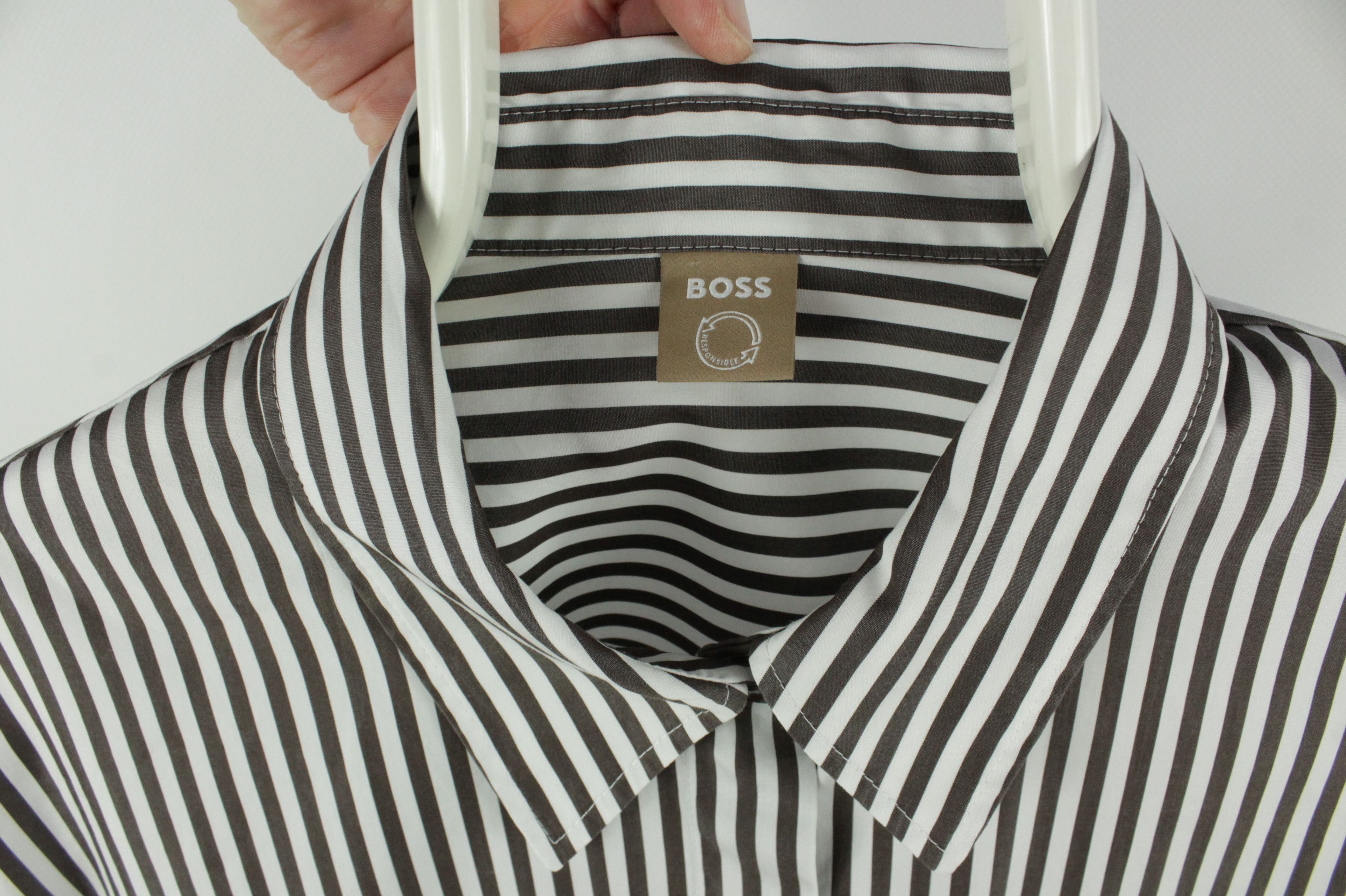 Hugo Boss BOSS Bastripa Relaxed-fit Blouse Striped Cotton Blend Size XL / US 12-14 / IT 48-50 - 7 Thumbnail
