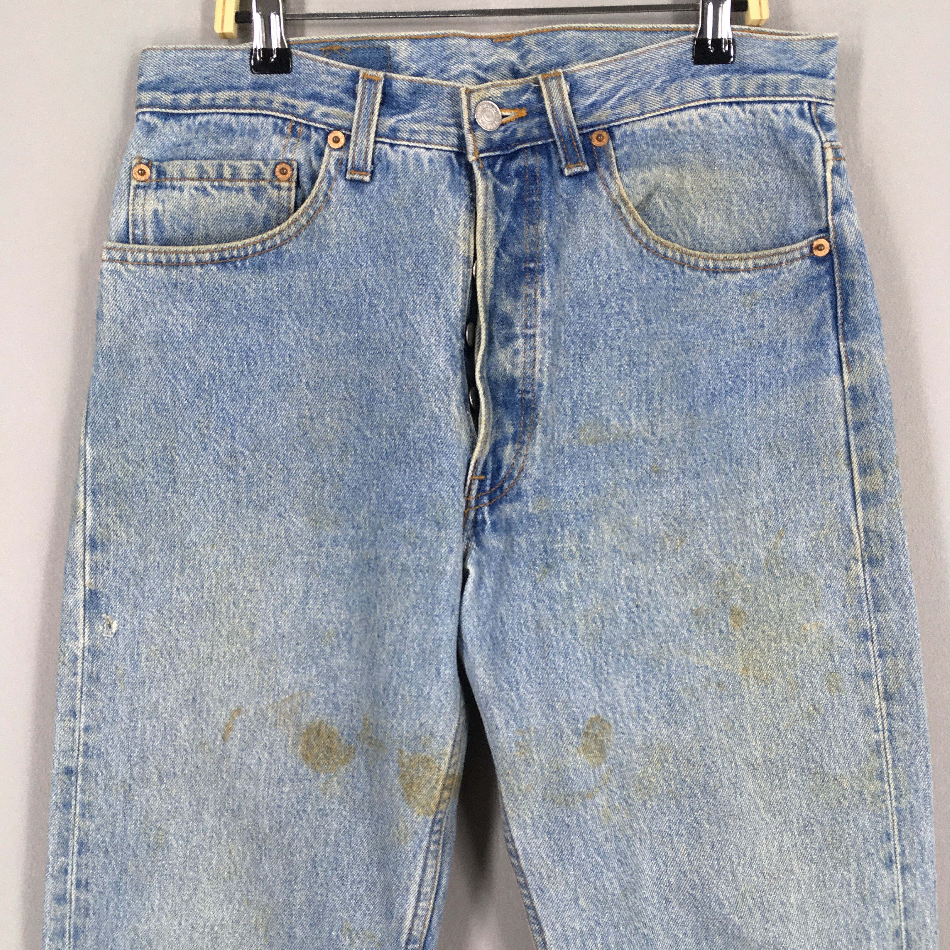 Levi's Size 30x28 Vintage 90s Levi's 501 Faded Blue Jeans S991 Size US 30 / EU 46 - 2 Thumbnail