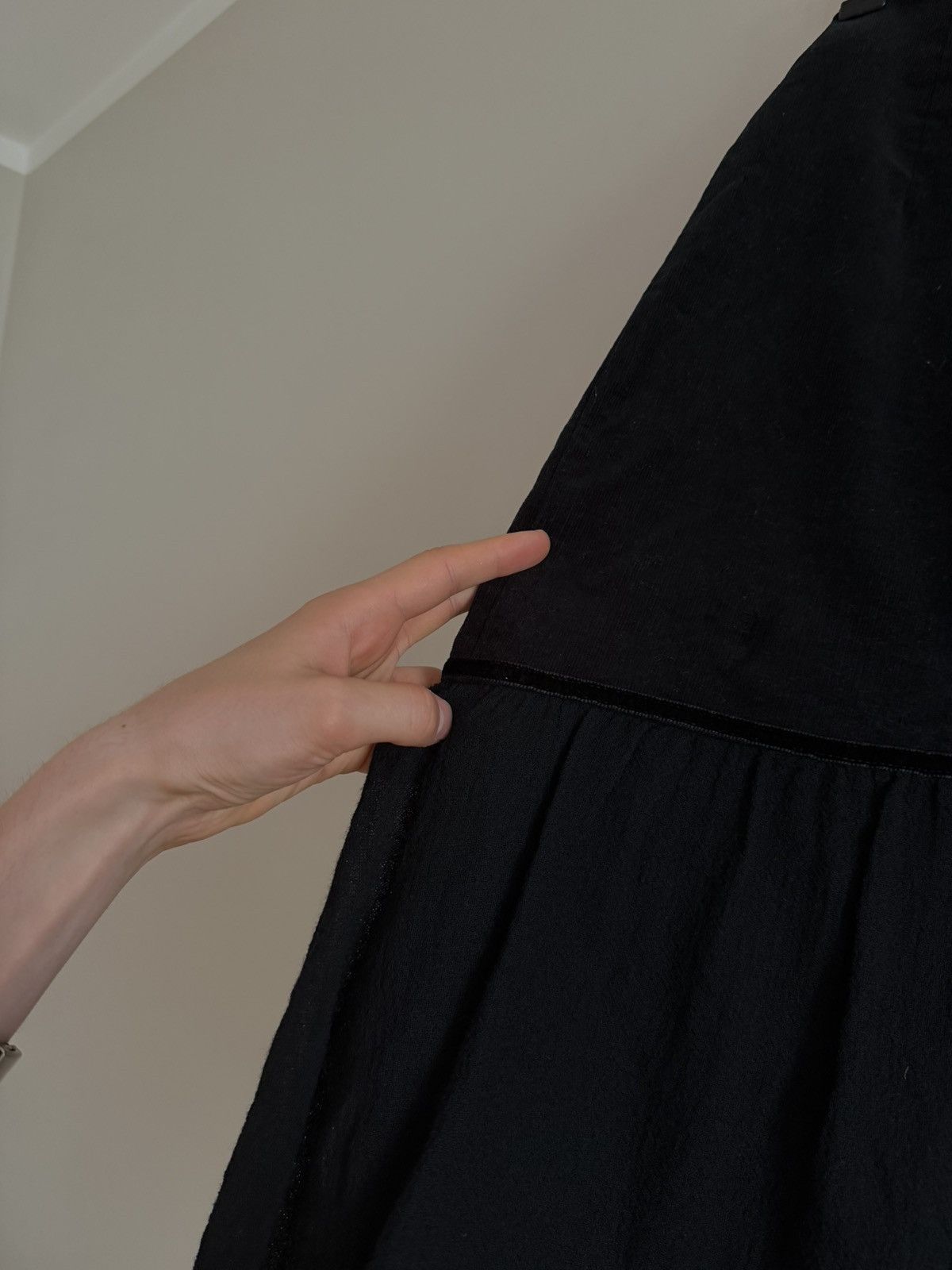 Vintage Avant Garde Velvet Panel Midi Skirt Size 30" / US 8 / IT 44 - 5 Thumbnail