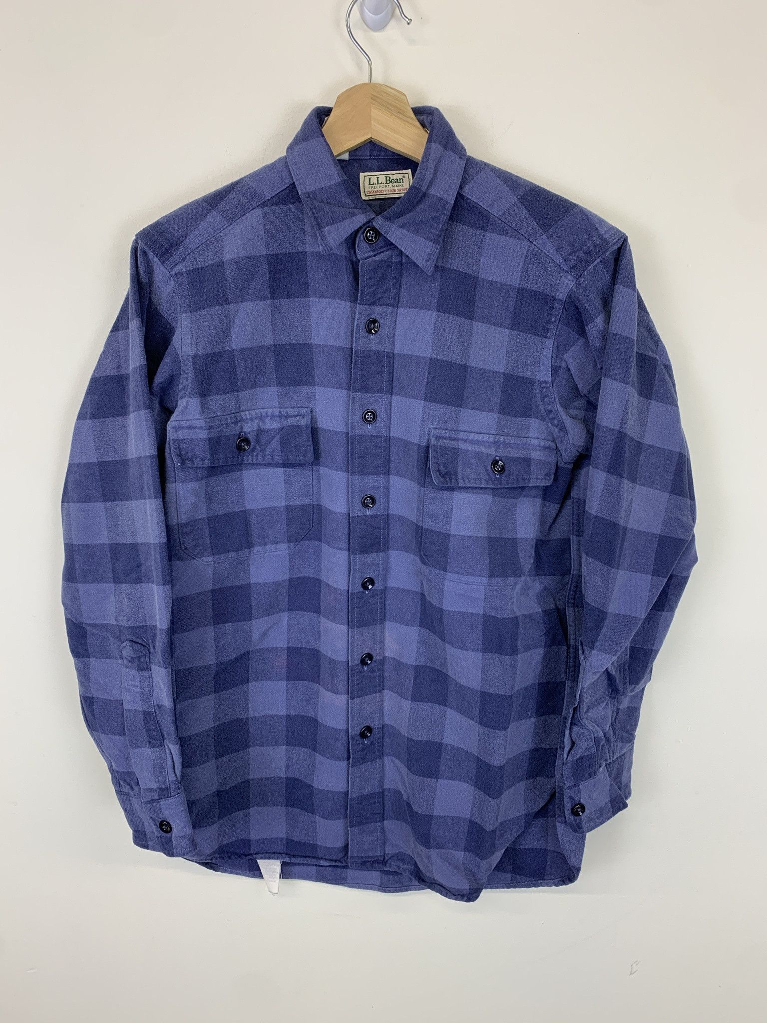 Flannel × Vintage Vintage LL Bean 1990s Thick Flannel Blue LL Bean Chamois Flannel Size S Size US S / EU 44-46 / 1 - 1 Thumbnail