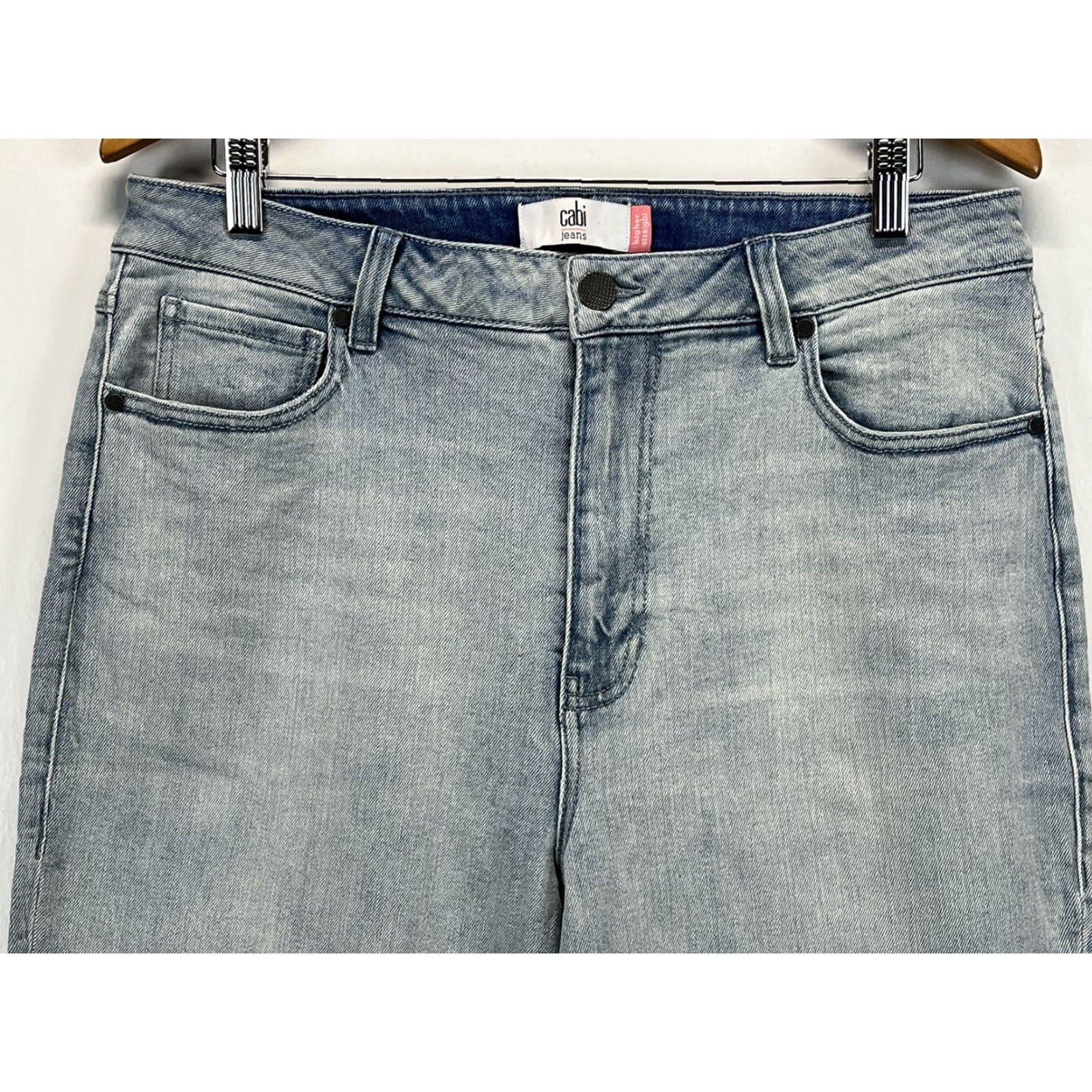 Vintage Cabi 5883 Style Higher Straight Jeans Size 14 Spring 2021 Collection VGUC Regular Women Blue Cotton Blend Denim Zip Solid Light Vintage No Size 36" / US 14 / IT 50 - 2 Thumbnail