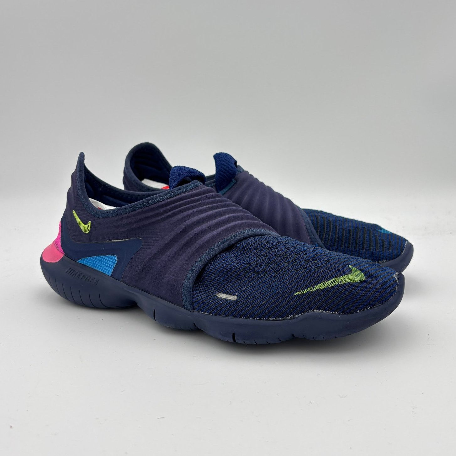 Nike Free RN Flyknit Midnight Navy Sneaers Shoes Mens 12