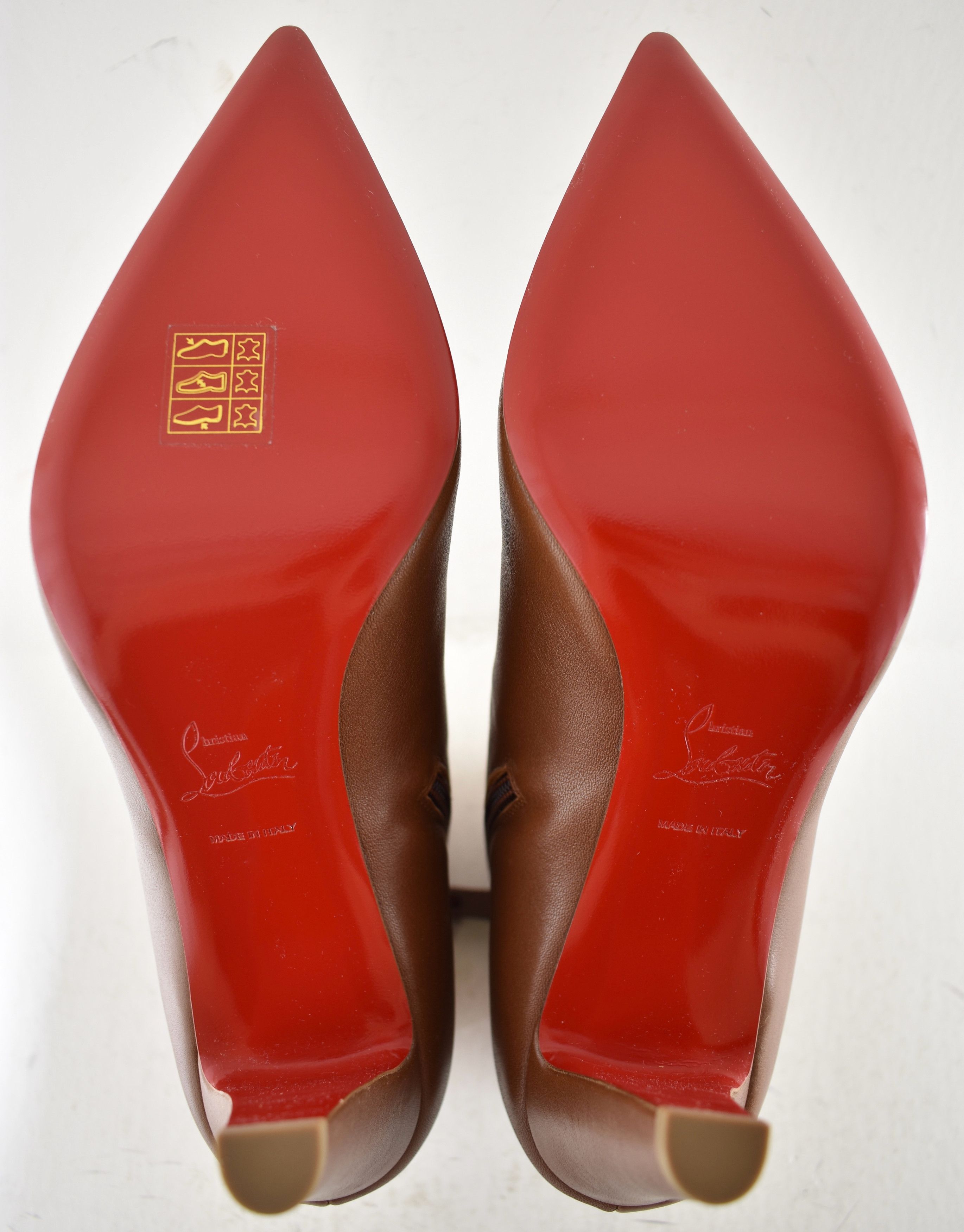 Christian Louboutin Vibella Booty 85 Brown Calf Leather Pointed Heel Bootie 37 Size US 7 / IT 37 - 18 Thumbnail