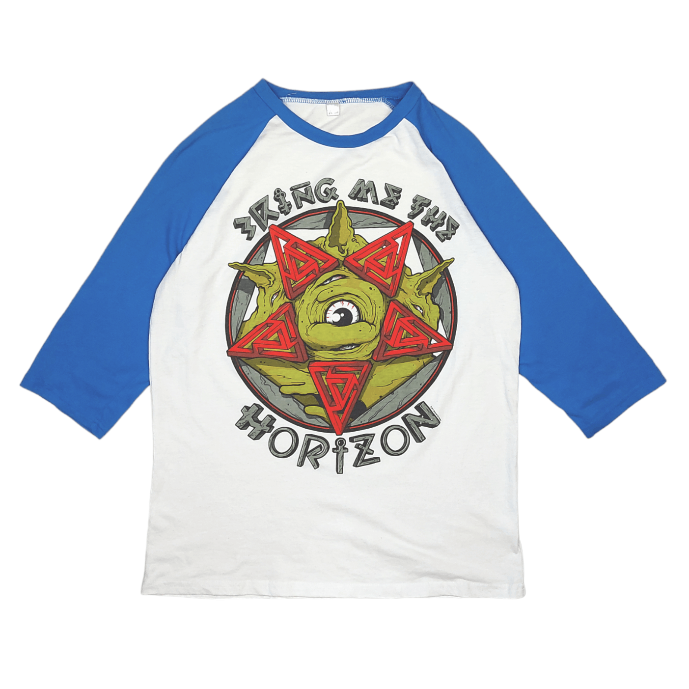 image of Bring Me The Horizon Bmth Band 3/4 Sleeve Baseball T-Shirt in White, Men's (Size Medium)