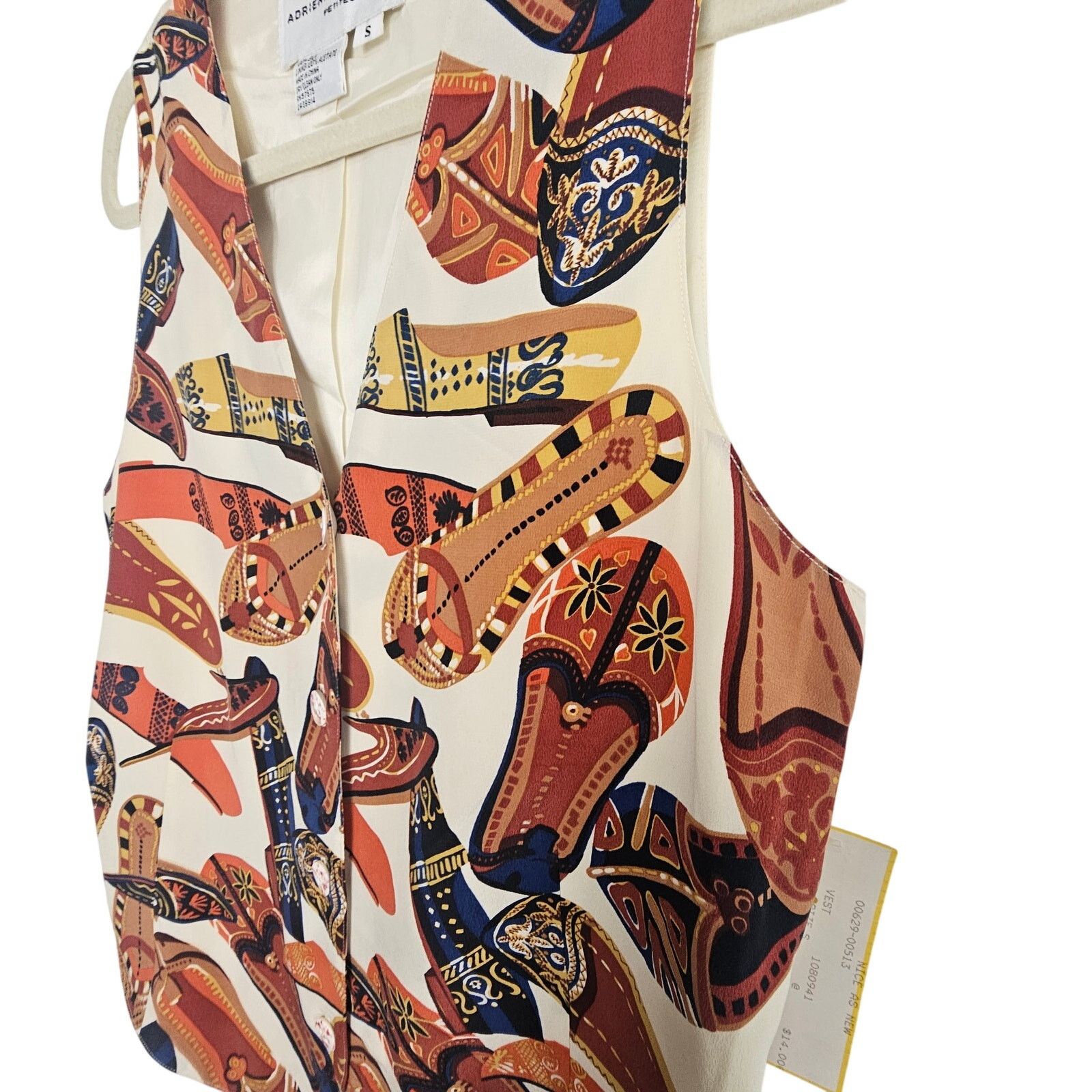 Adrianna Papell Vintage Adrienne Vittadini Women Silk Vest S Indian Chappals Size S / US 4 / IT 40 - 4 Thumbnail