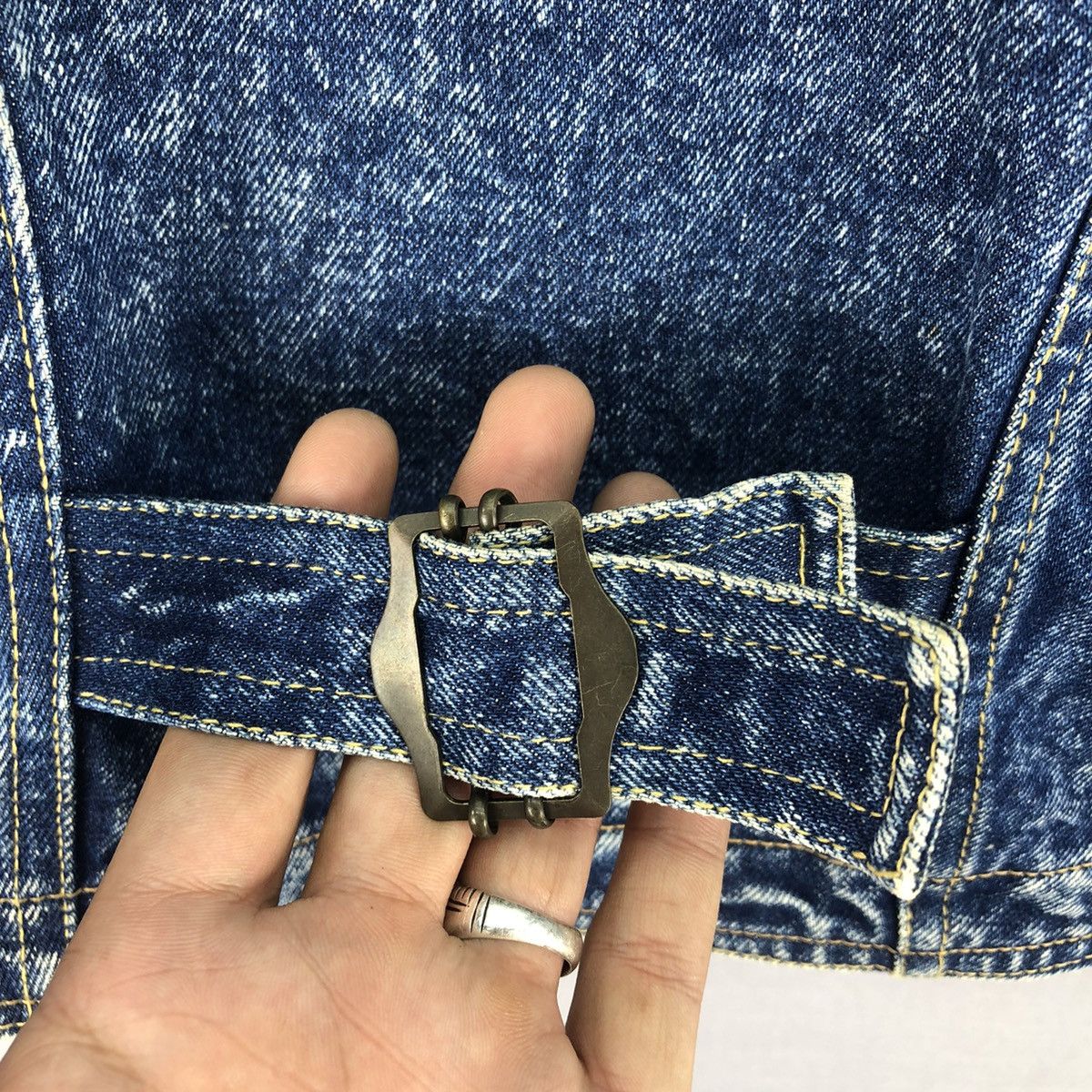 Japanese Brand Vintage Abiation Club Laces Baggy Denim Jacket Size S / US 4 / IT 40 - 5 Thumbnail