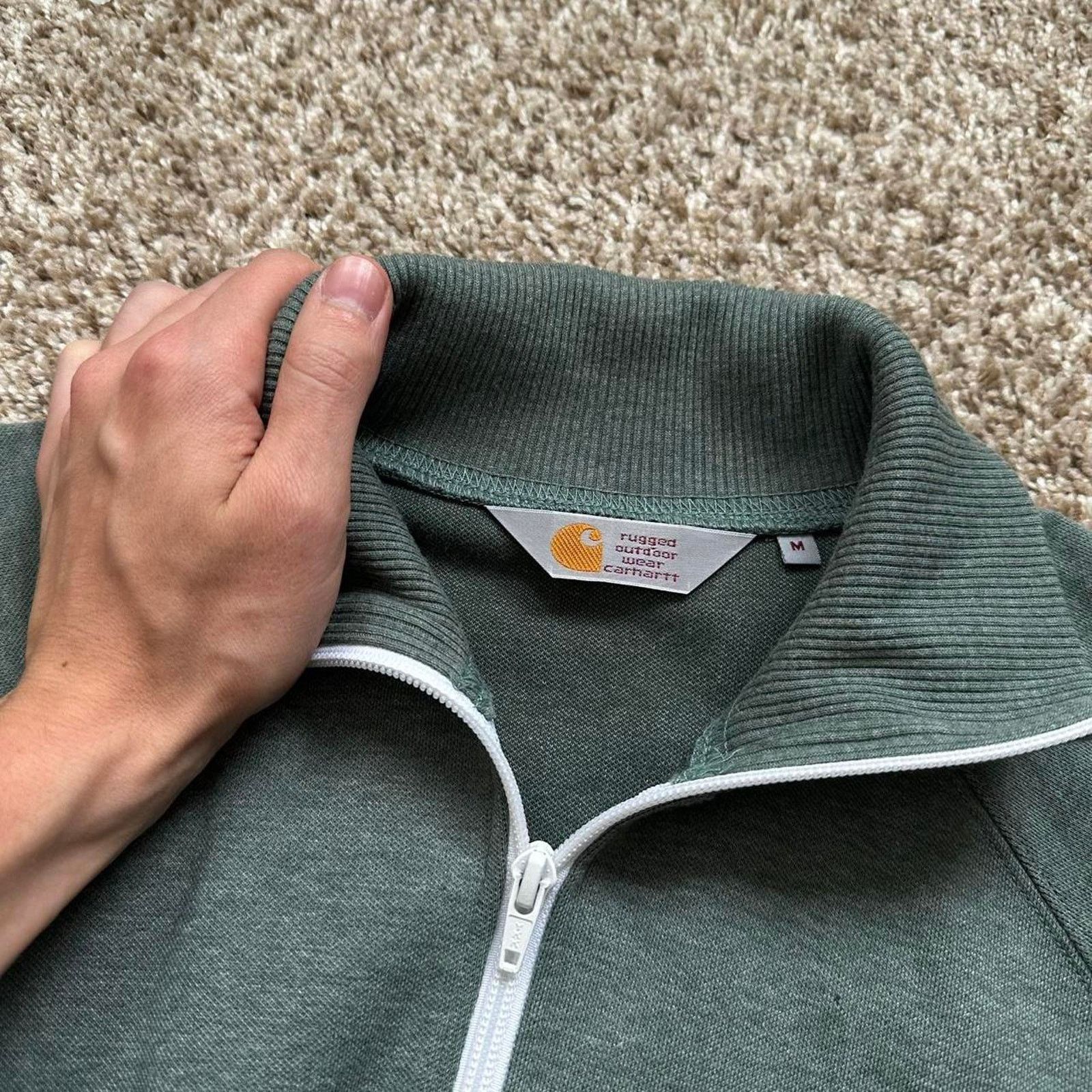 Carhartt Wip Carhartt WIP Green Sporty Track Gym Jacket Zip Sweatshirt Size US M / EU 48-50 / 2 - 2 Thumbnail