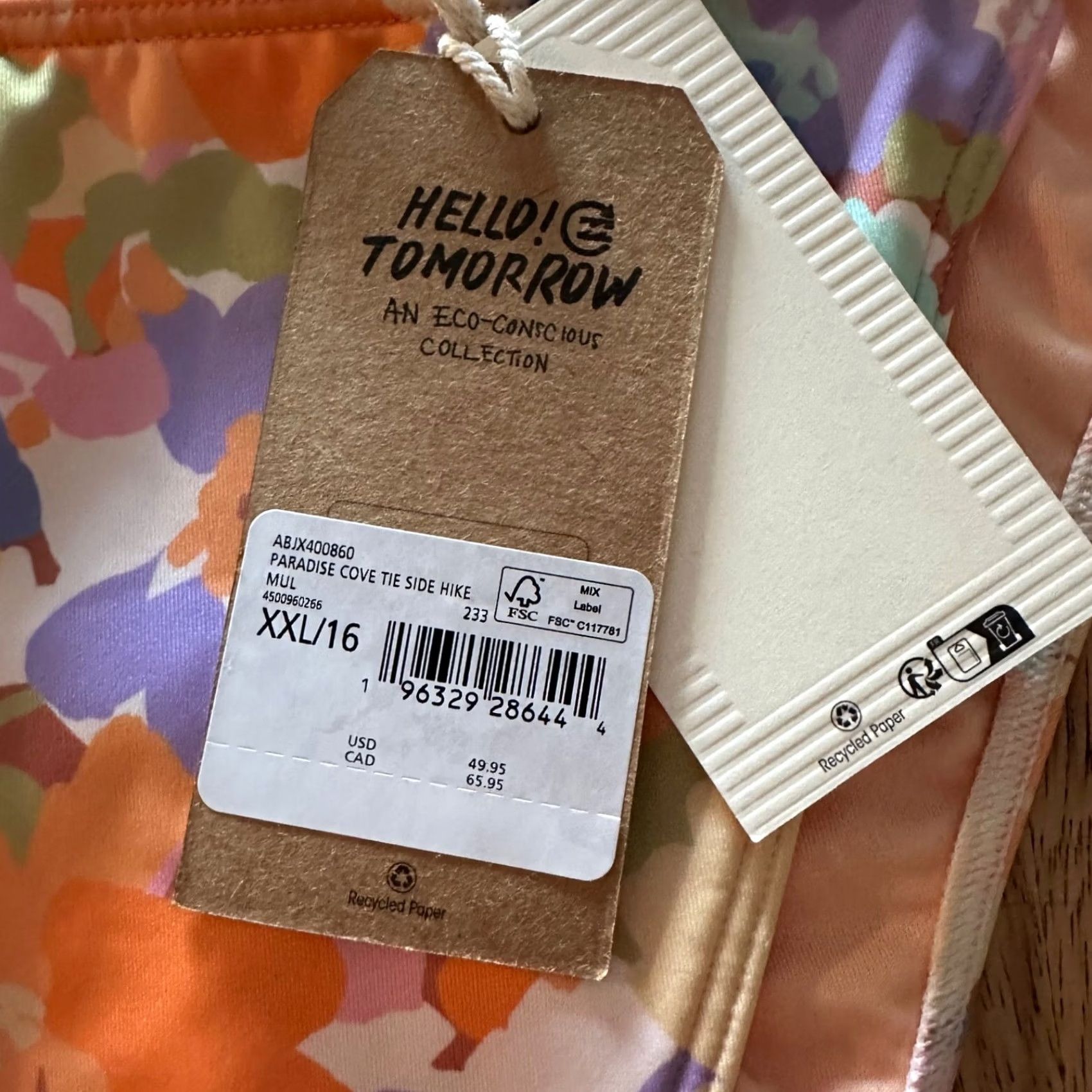 Billabong Billabong Paradise Cove Tie Side Hike Bikini Bottoms Womens XXL Floral Multicolor 2XL Bottom Beach Tropical 90s Mens Womens Size 40" / US 18 - 7 Thumbnail