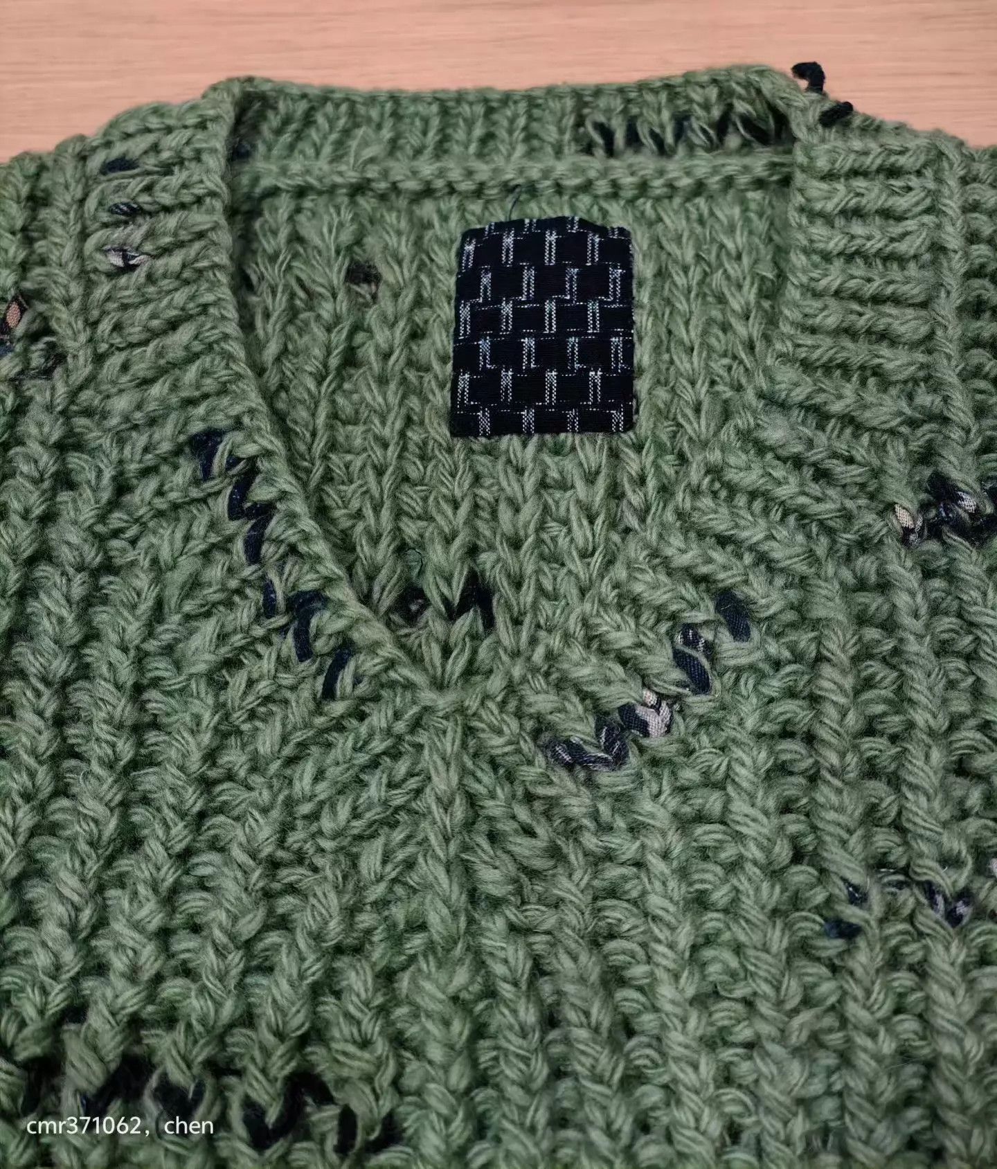 Visvim VISVIM 20 ICT V-NECK VEST N.D lt green 2 handwoven Size US M / EU 48-50 / 2 - 2 Thumbnail