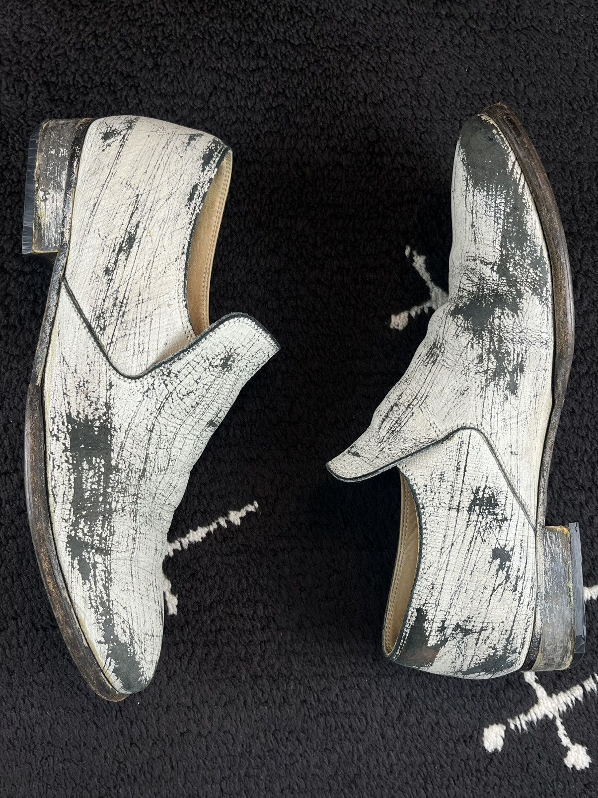 Maison Margiela FW12 Maison Margiela H&M Painted Leather Loafers Size US 8 / EU 41 - 3 Thumbnail