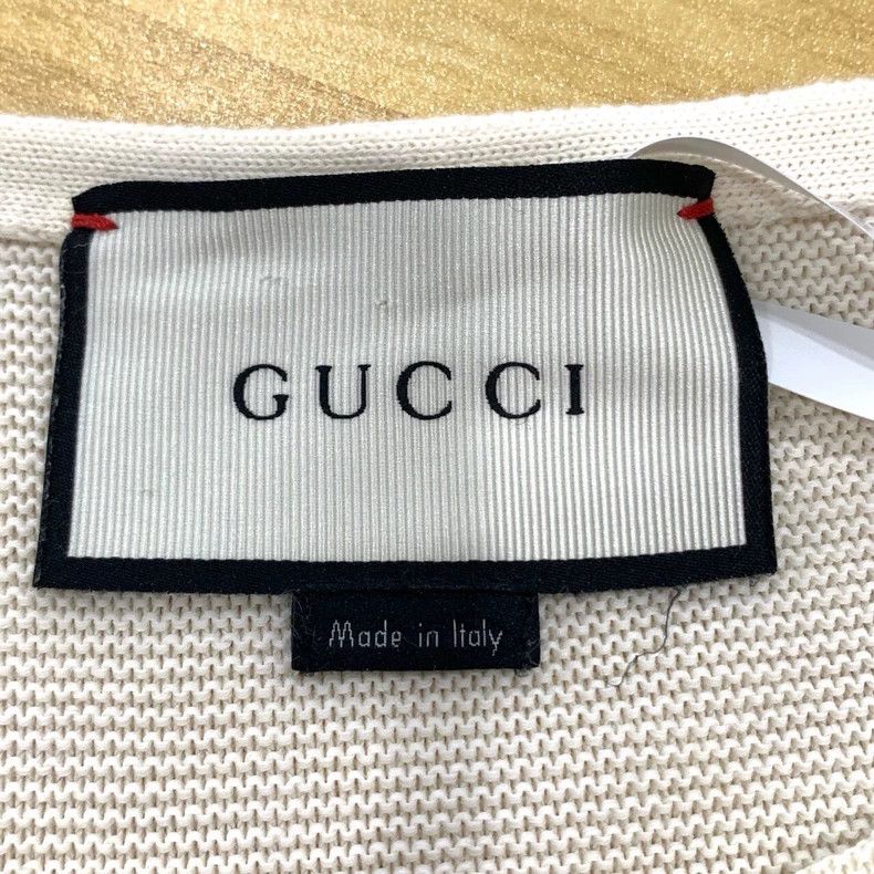 Gucci Gucci Little bee embroidery striped trim beige round-neck l Size US L / EU 52-54 / 3 - 5 Thumbnail