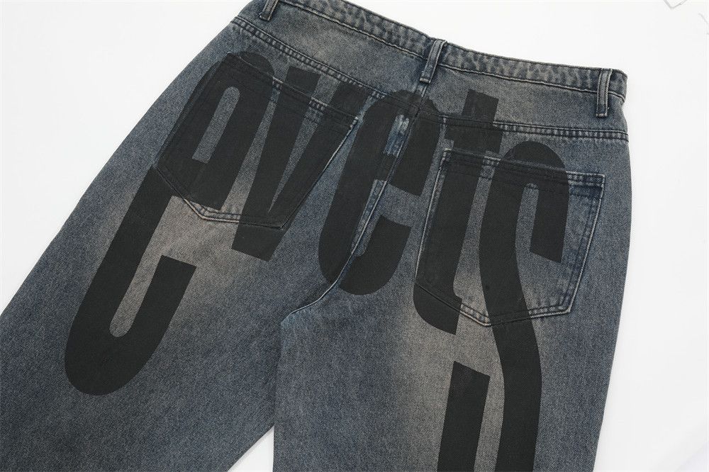 Vintage Men's hip-hop loose wide-leg letter print cargo jeans Size US 32 / EU 48 - 4 Thumbnail